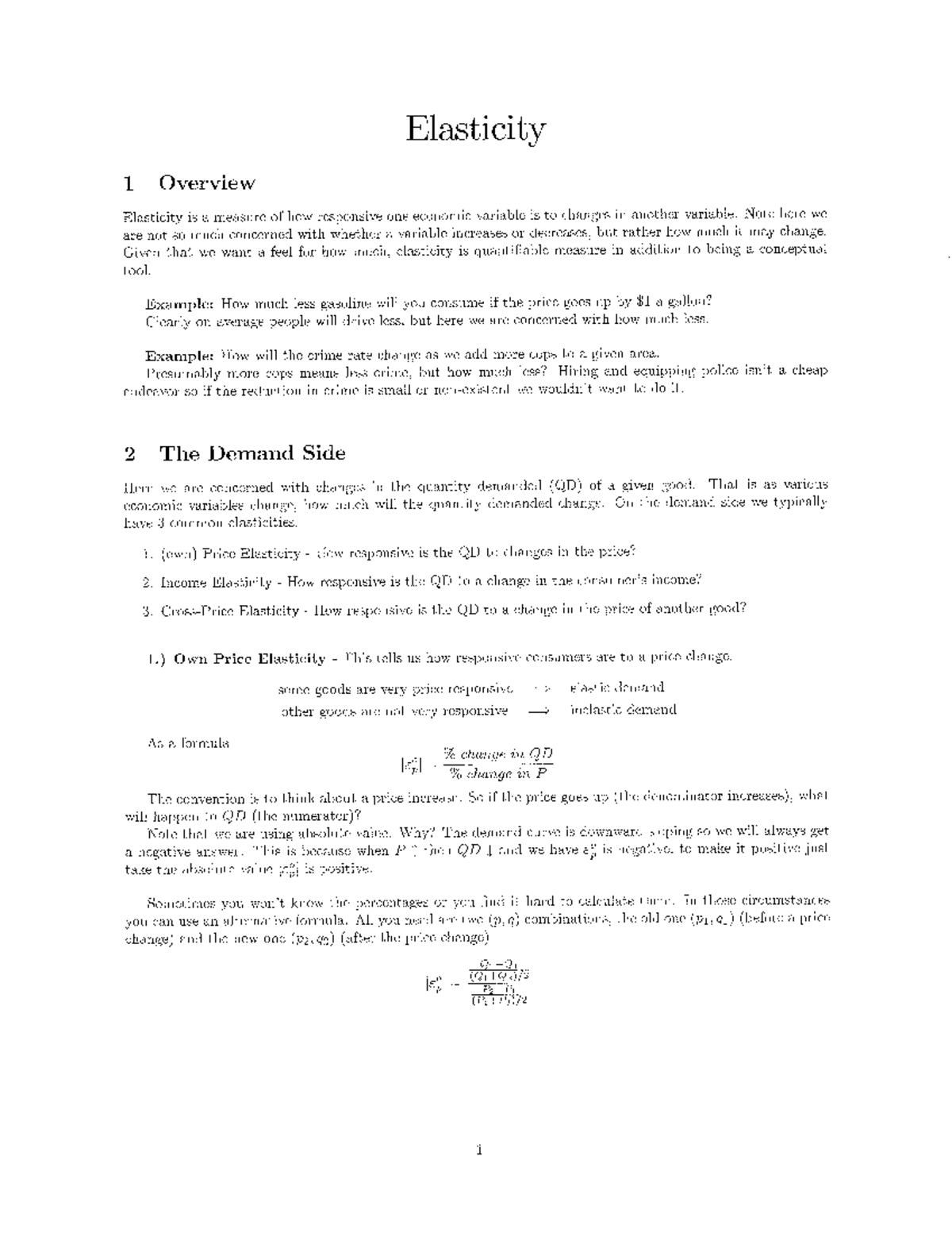 Final Exam Study Guide for ABC123: Understanding Elasticity Concepts ...