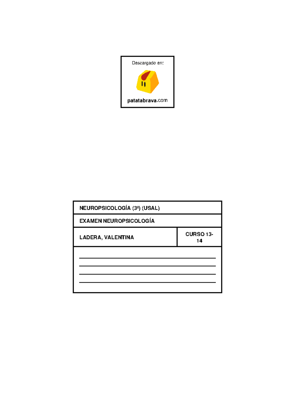 Examen Final de Neuropsicología 3º (USAL) - Bendito Completo 1[9960] - Document Preview