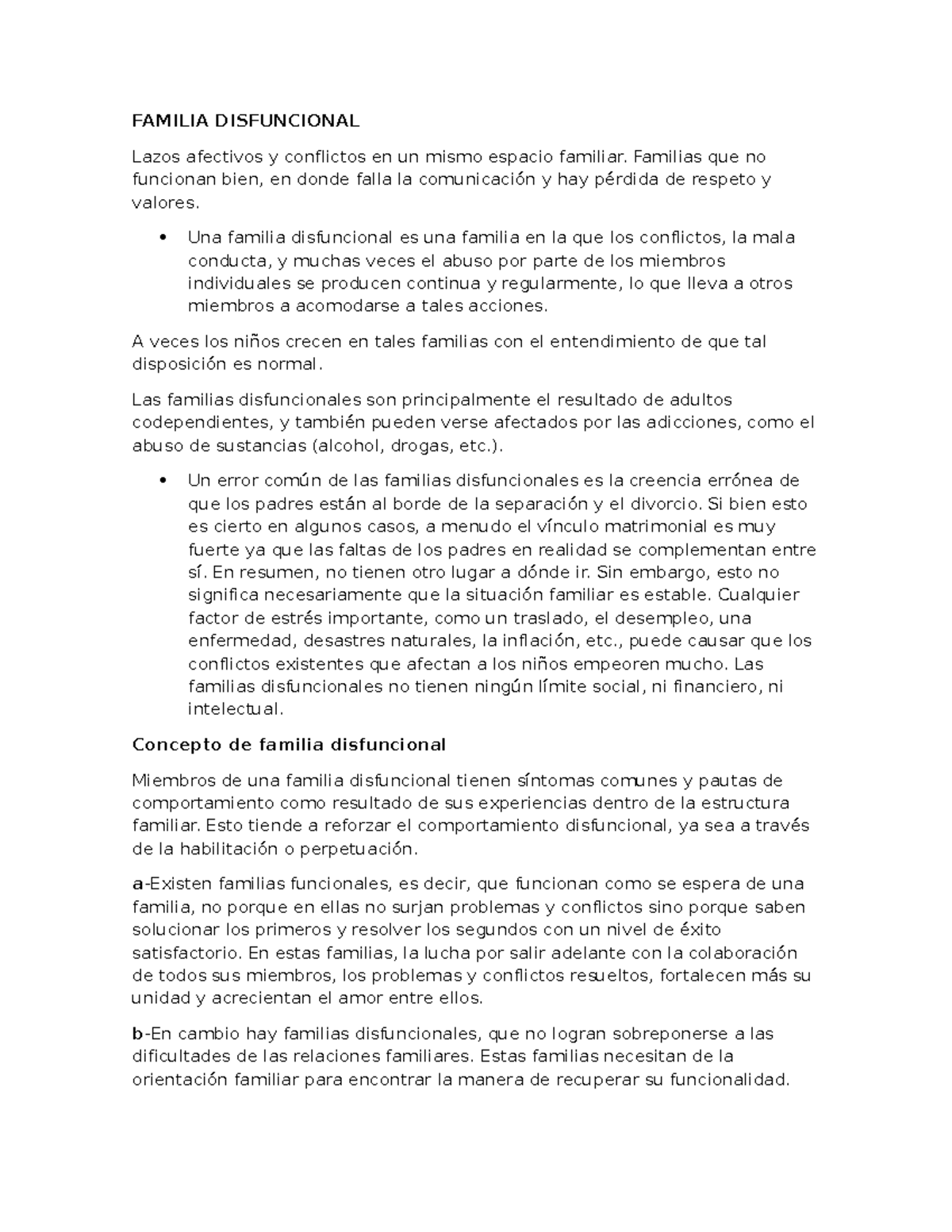 Final materno infantil 1: análisis de la familia disfuncional y su impacto - Document Preview