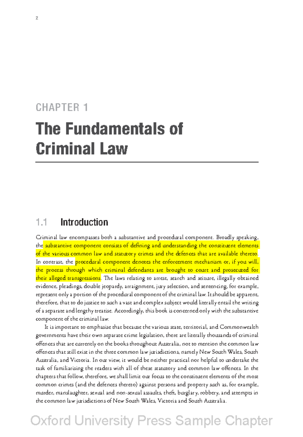 CRIM 101: Chapter 1 - Fundamentals of Criminal Law Overview - Studocu