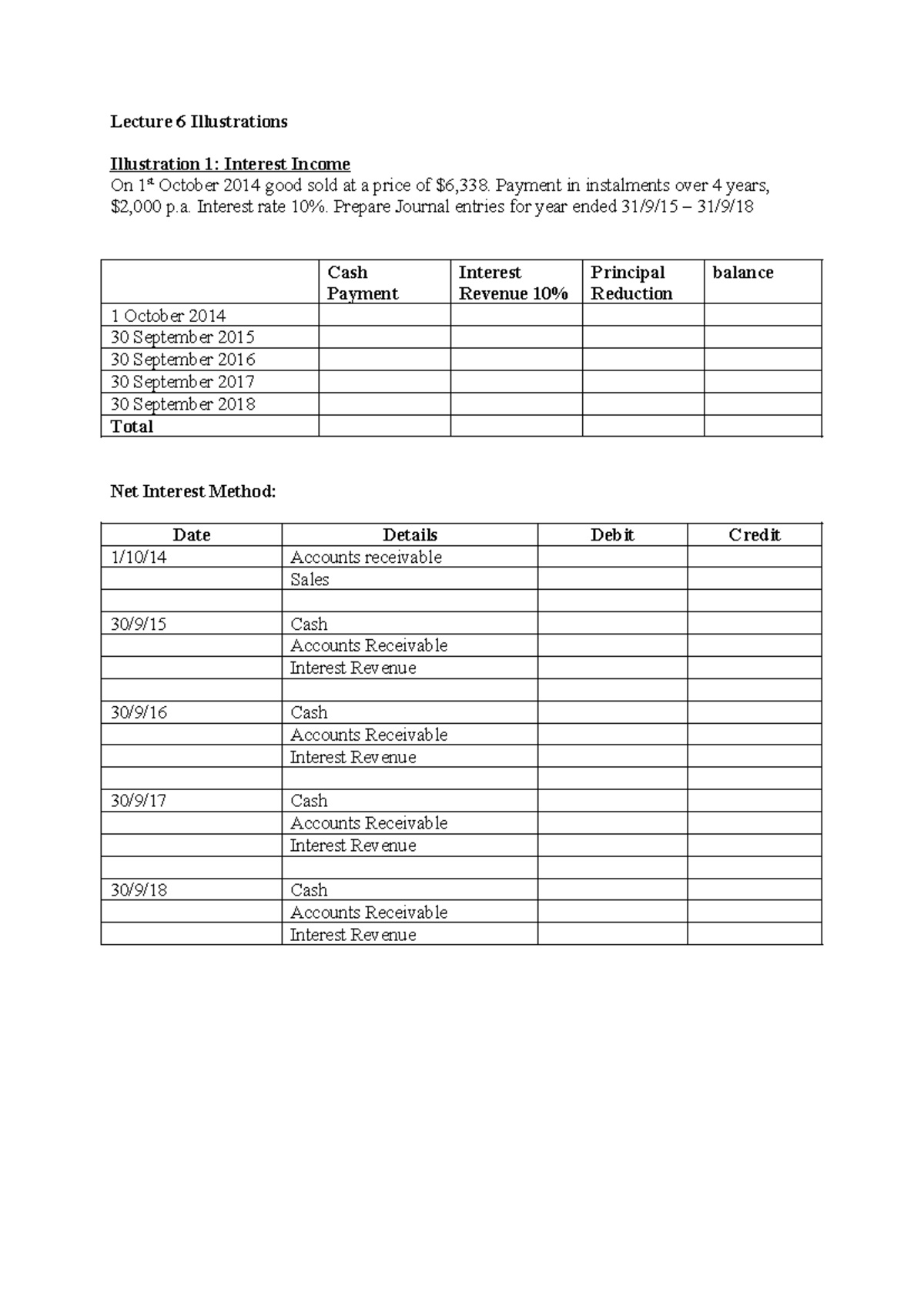 06 Lecture 6 Illustrations: Journal Entries for Interest Income ...
