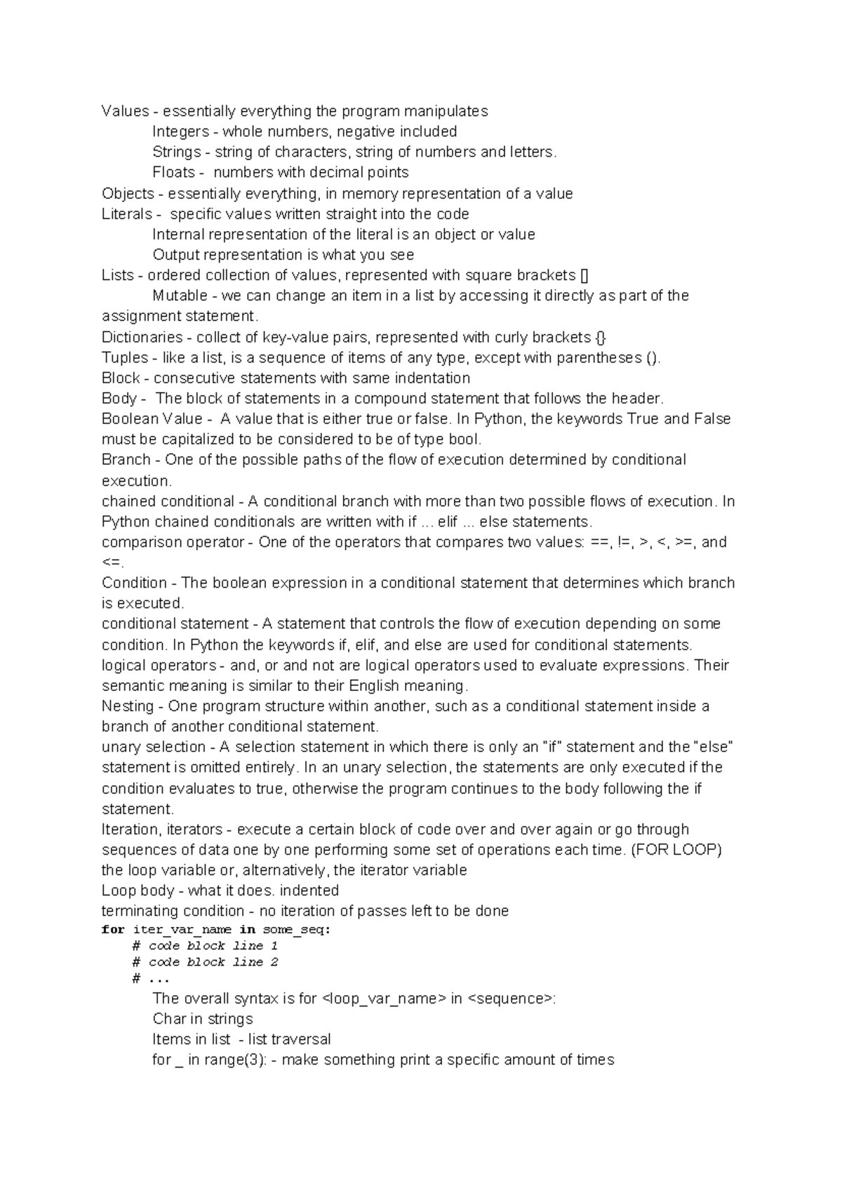 FIT1045 Lecture Notes: Understanding Data Types and Control Flow in ...