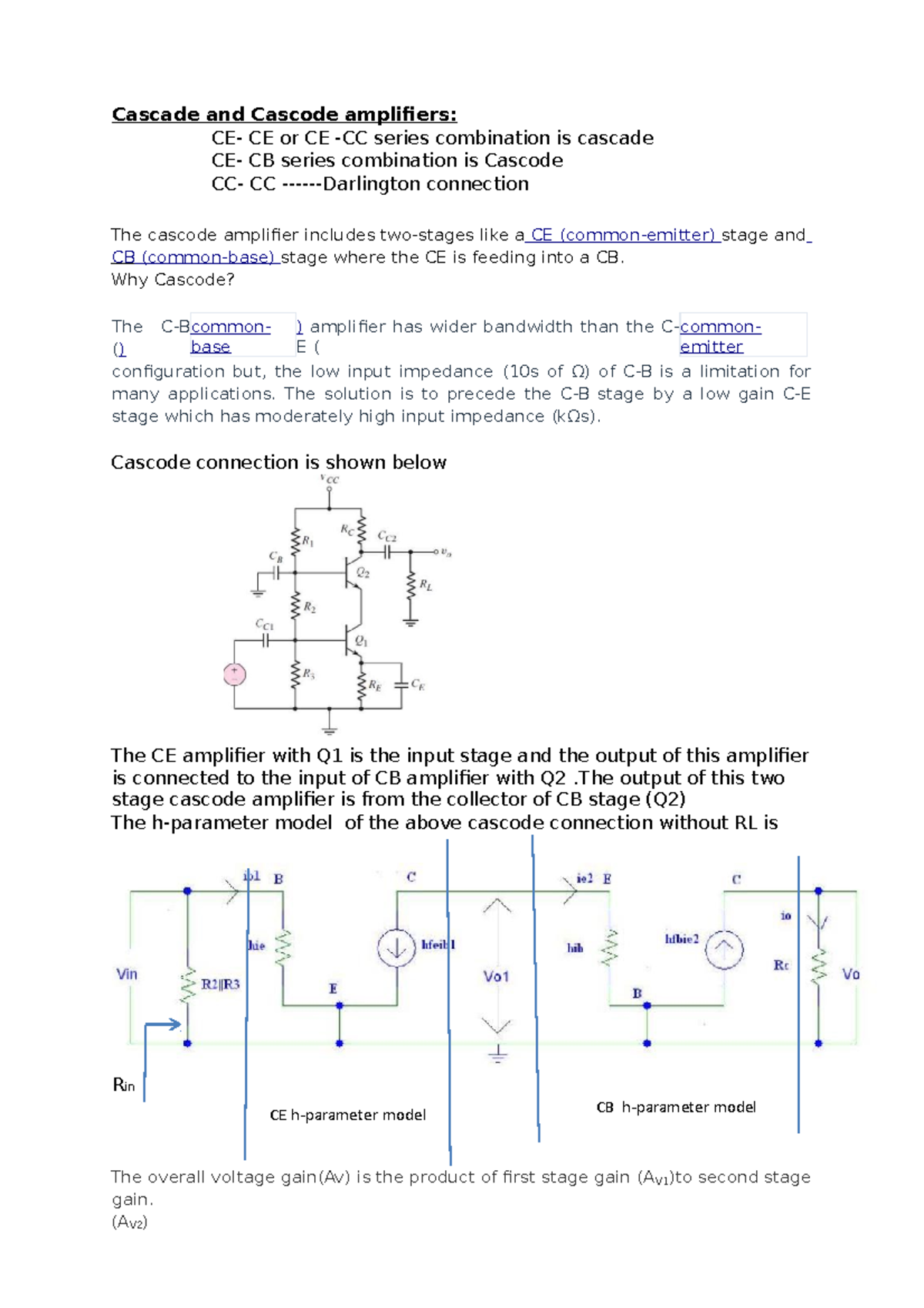 18CDT18-Cascode Amplifier: Theory and Analysis of Cascading Methods ...