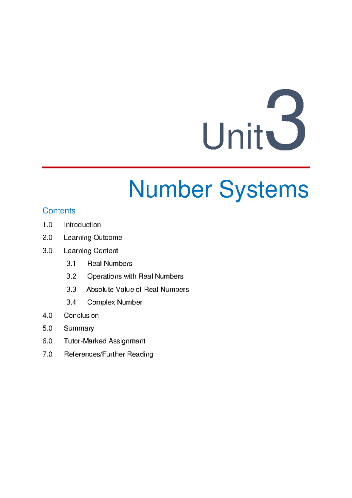 MTH 101 Unit3 - PDF maths study material - Unit 3 Number Systems ...