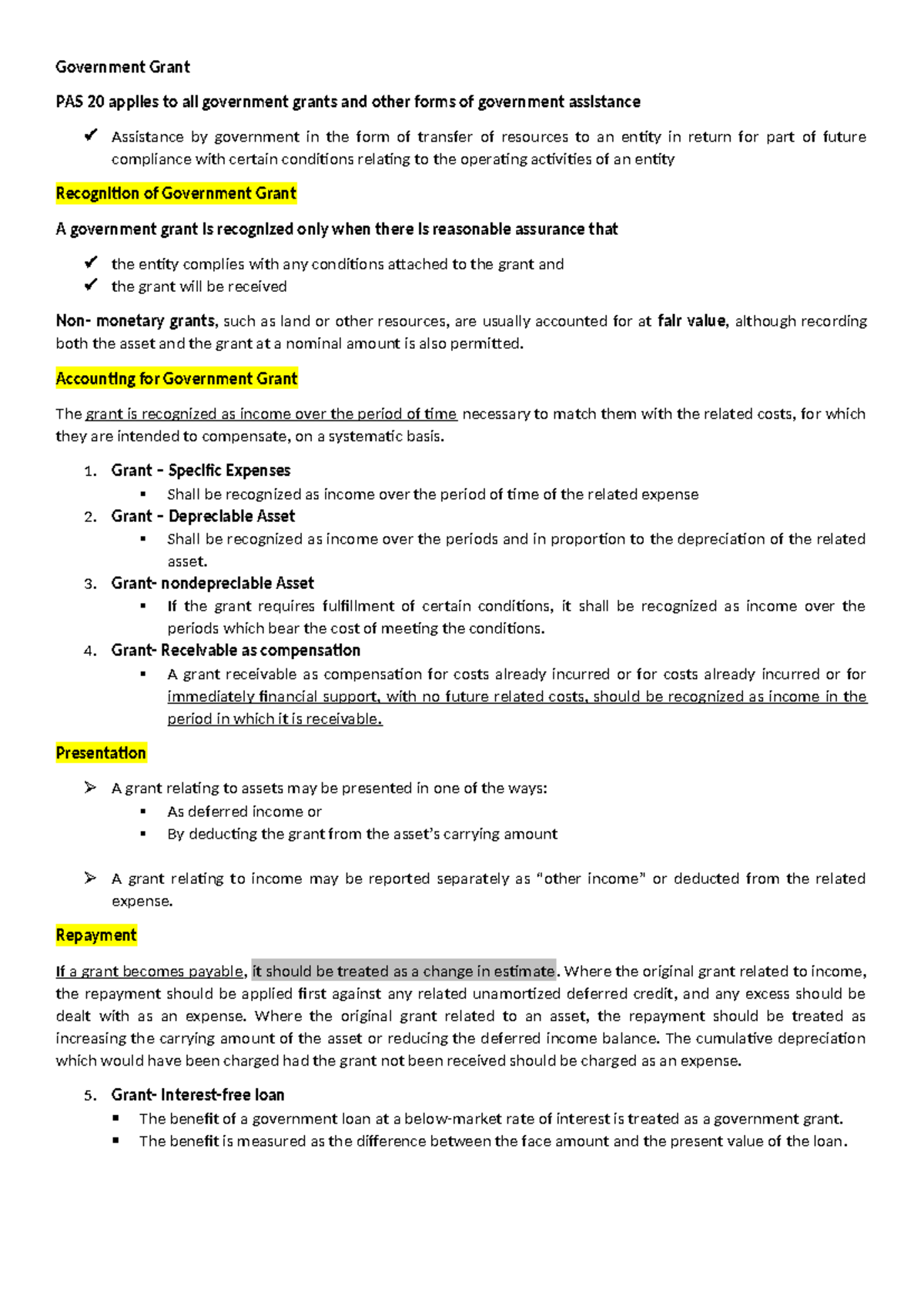 Government Grant - Short lecture - Government Grant PAS 20 applies to ...