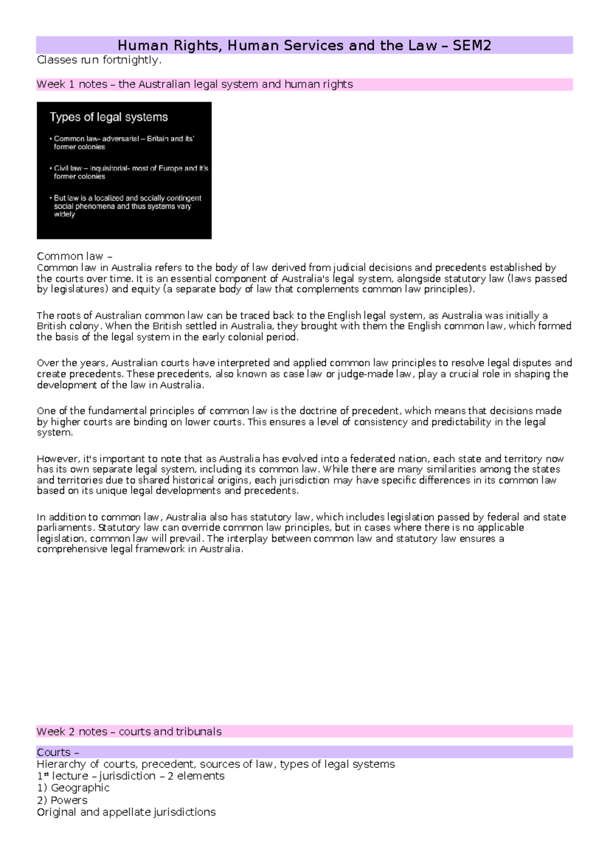 HR,HS Final Exam Notes: Human Rights and Legal Systems Overview - Studocu