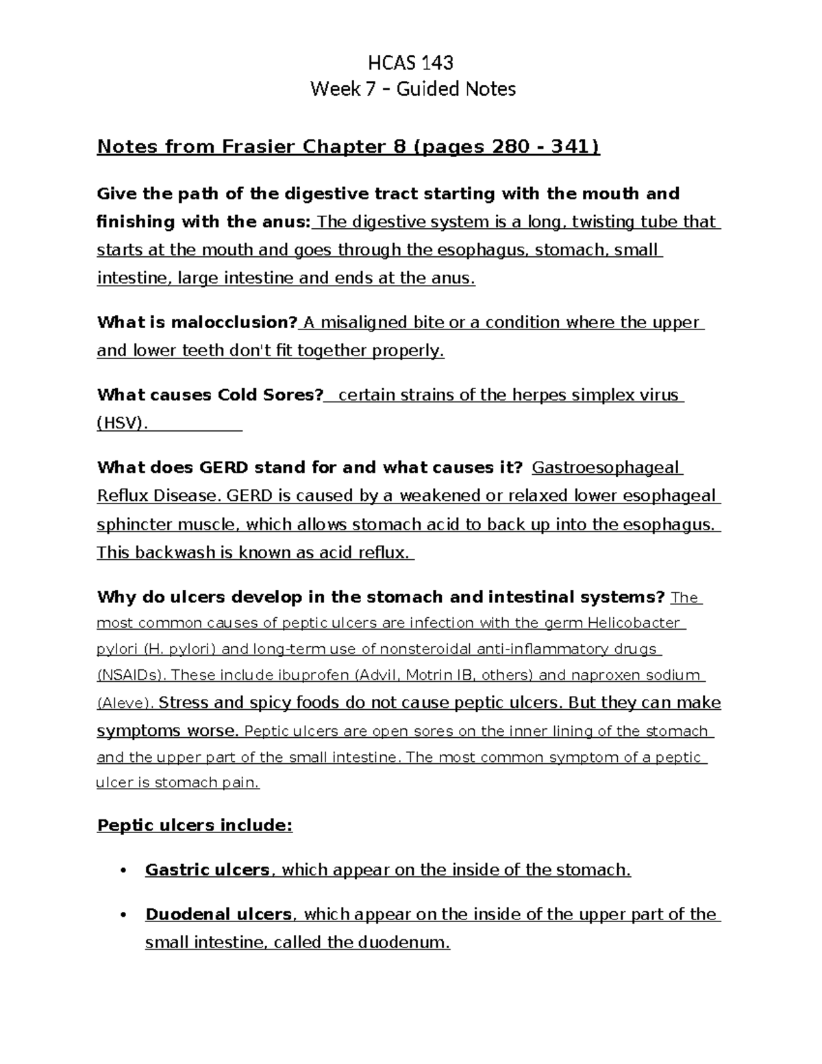 HCAS143 - Week 7 Guided Notes - Week 7 – Guided Notes Notes from ...