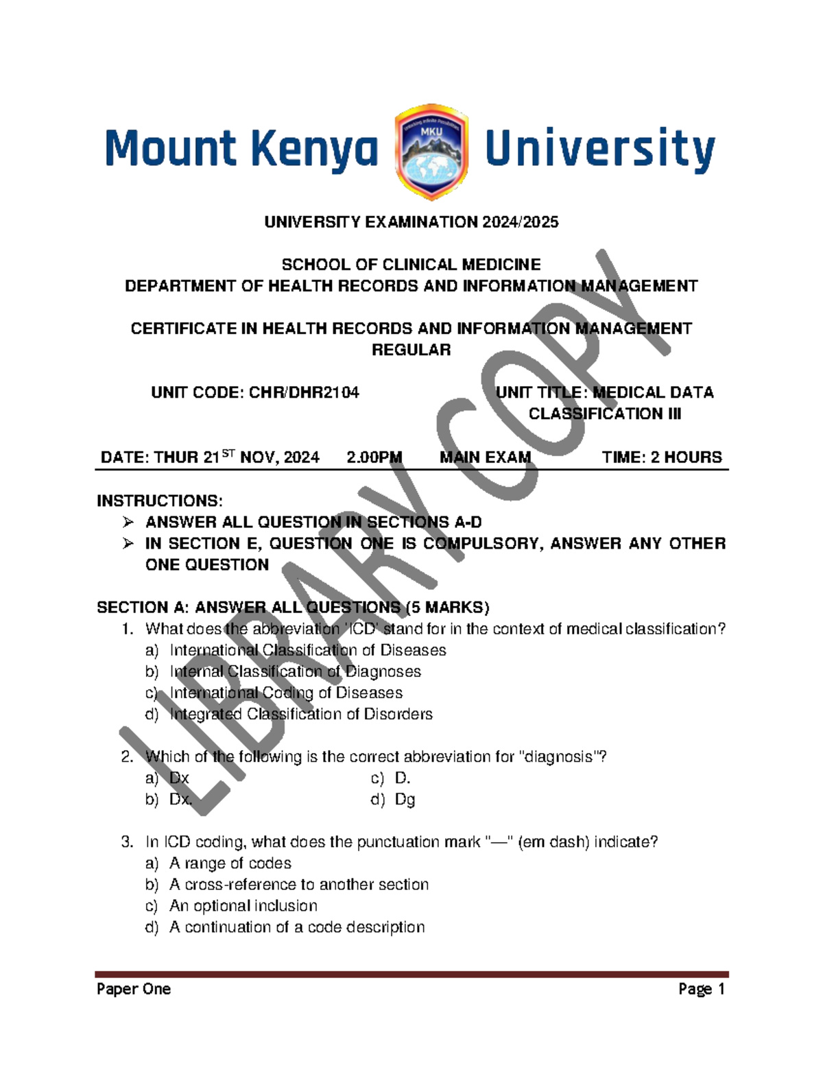 HRI 101: Medical Data Classification Final Exam Guide - Studocu