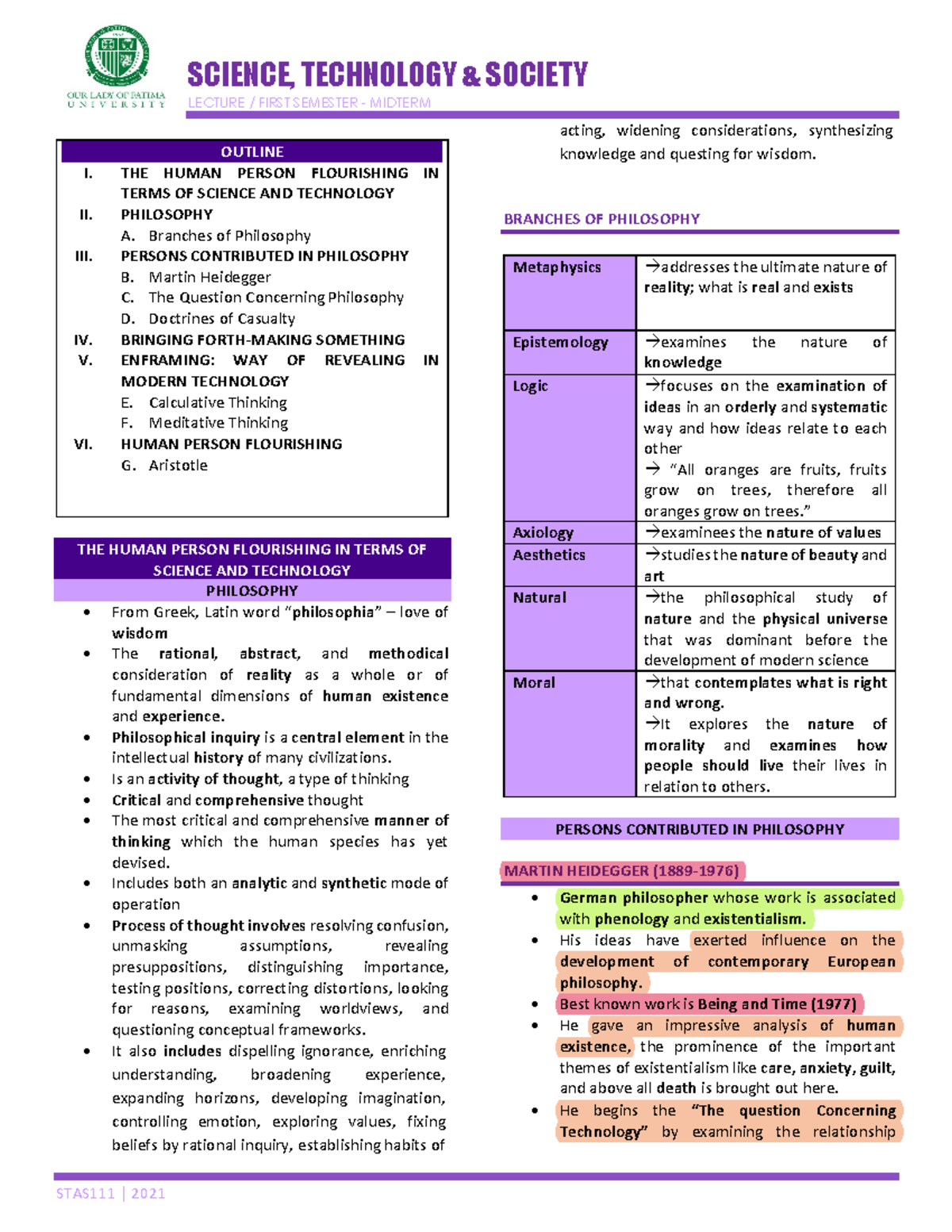 STAS Midterms - science, technology, and society - LECTURE / FIRST ...