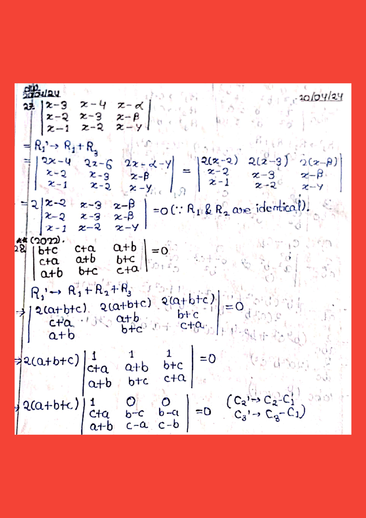 Determinants - Important questions for practice from determinant ...