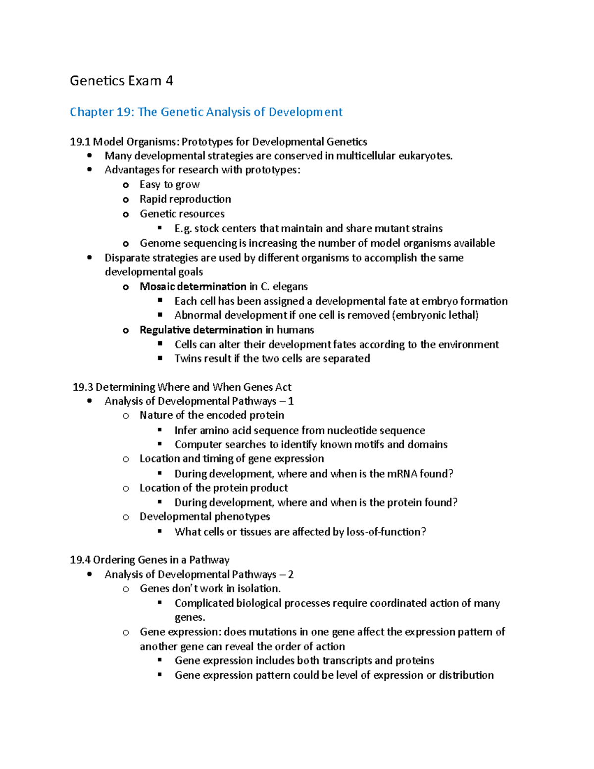 Genetics Exam 4 - Advantages for research with prototypes: o Easy to ...
