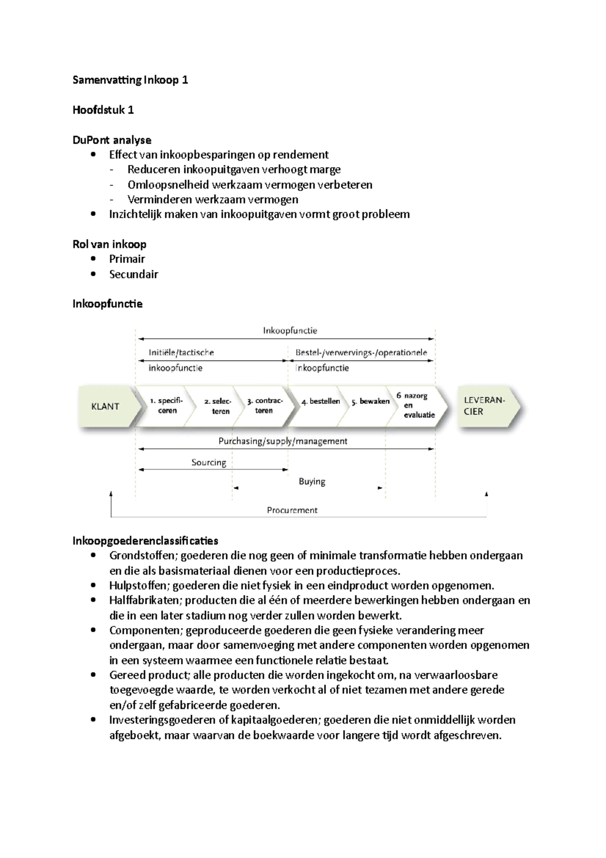 Inkoop 1 Samenvatting: Belangrijke Concepten en Procesaspecten ...