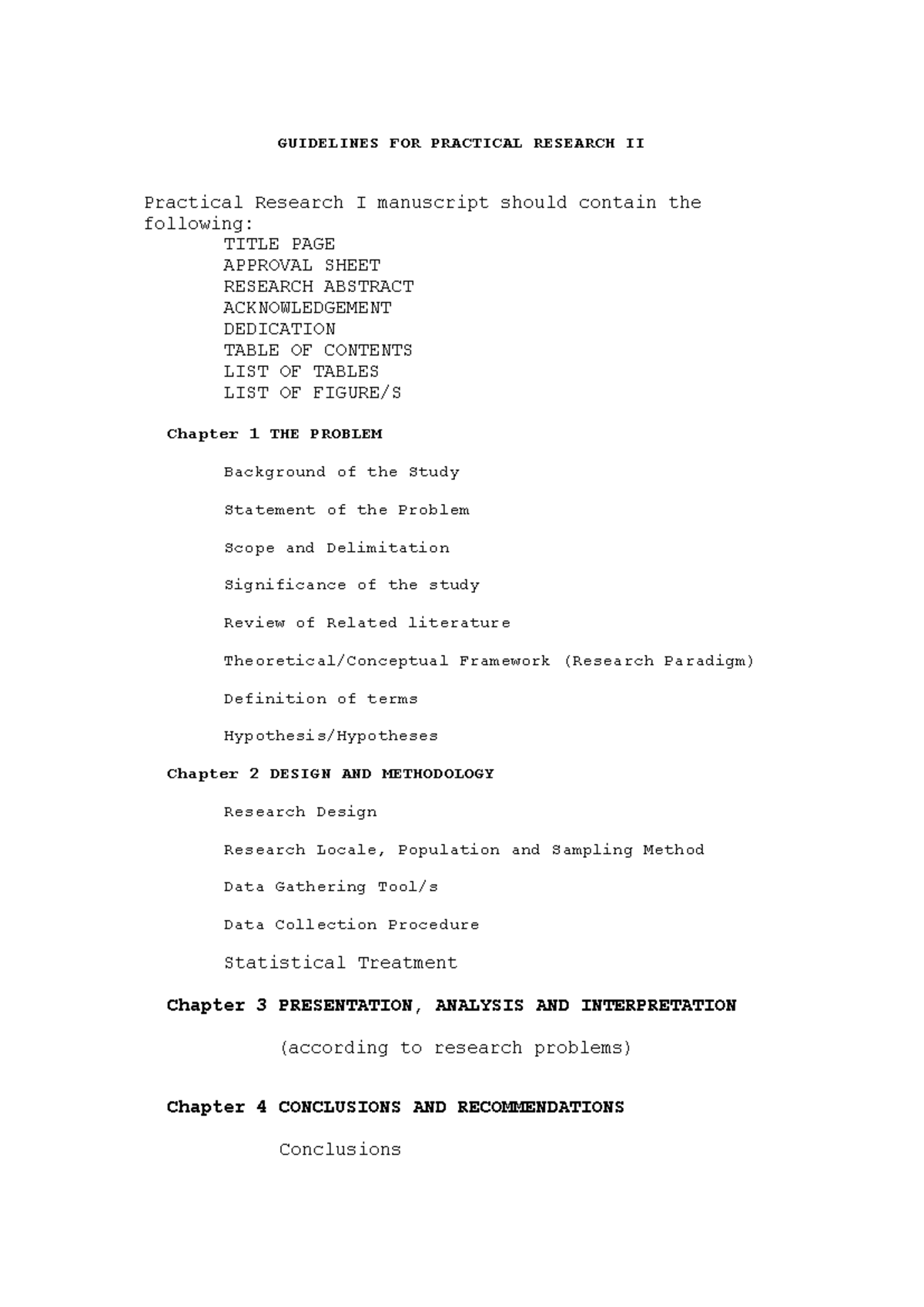 PRII- Final- Format - For research - GUIDELINES FOR PRACTICAL RESEARCH ...