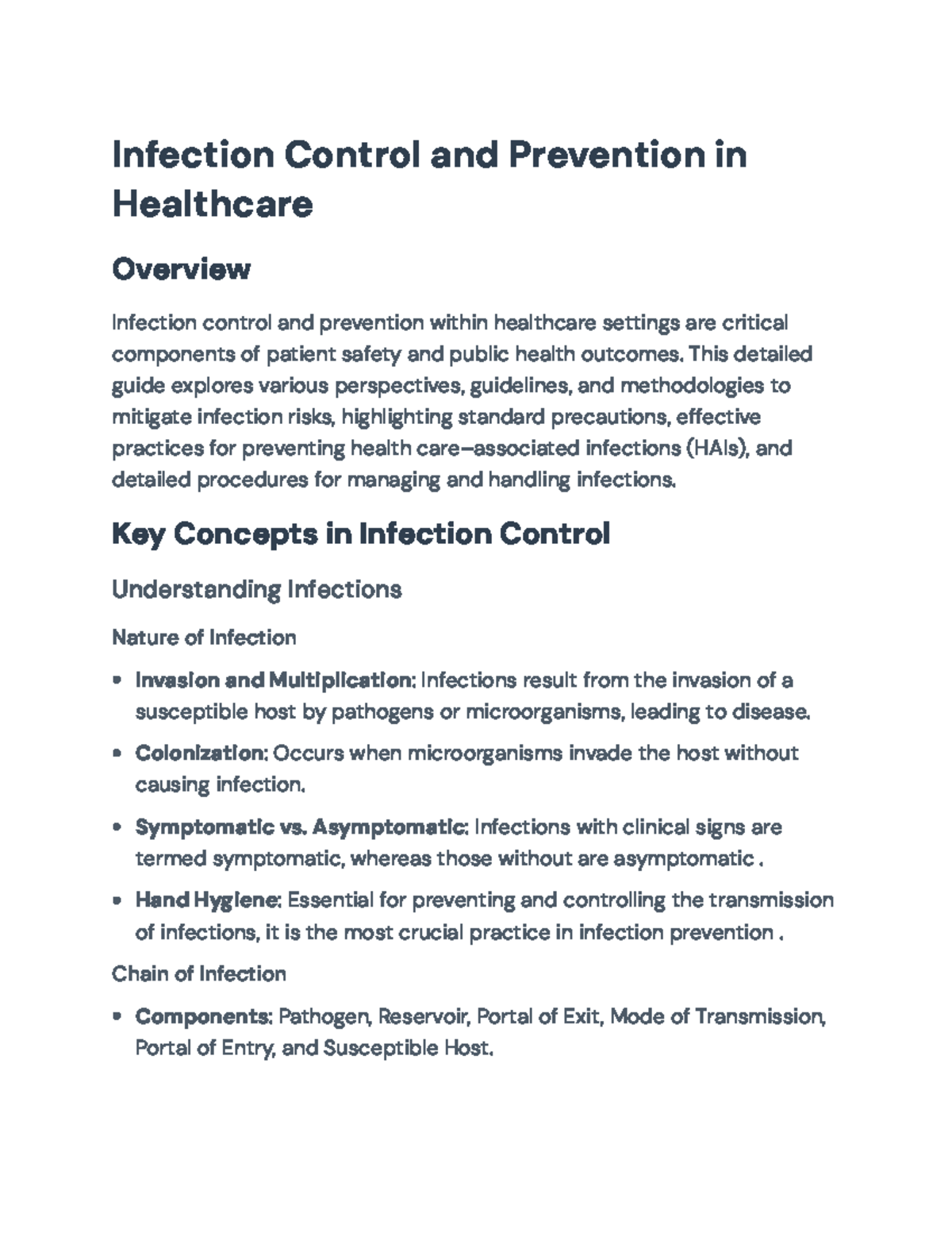 Comprehensive Guide to Infection Control in Healthcare Settings ...