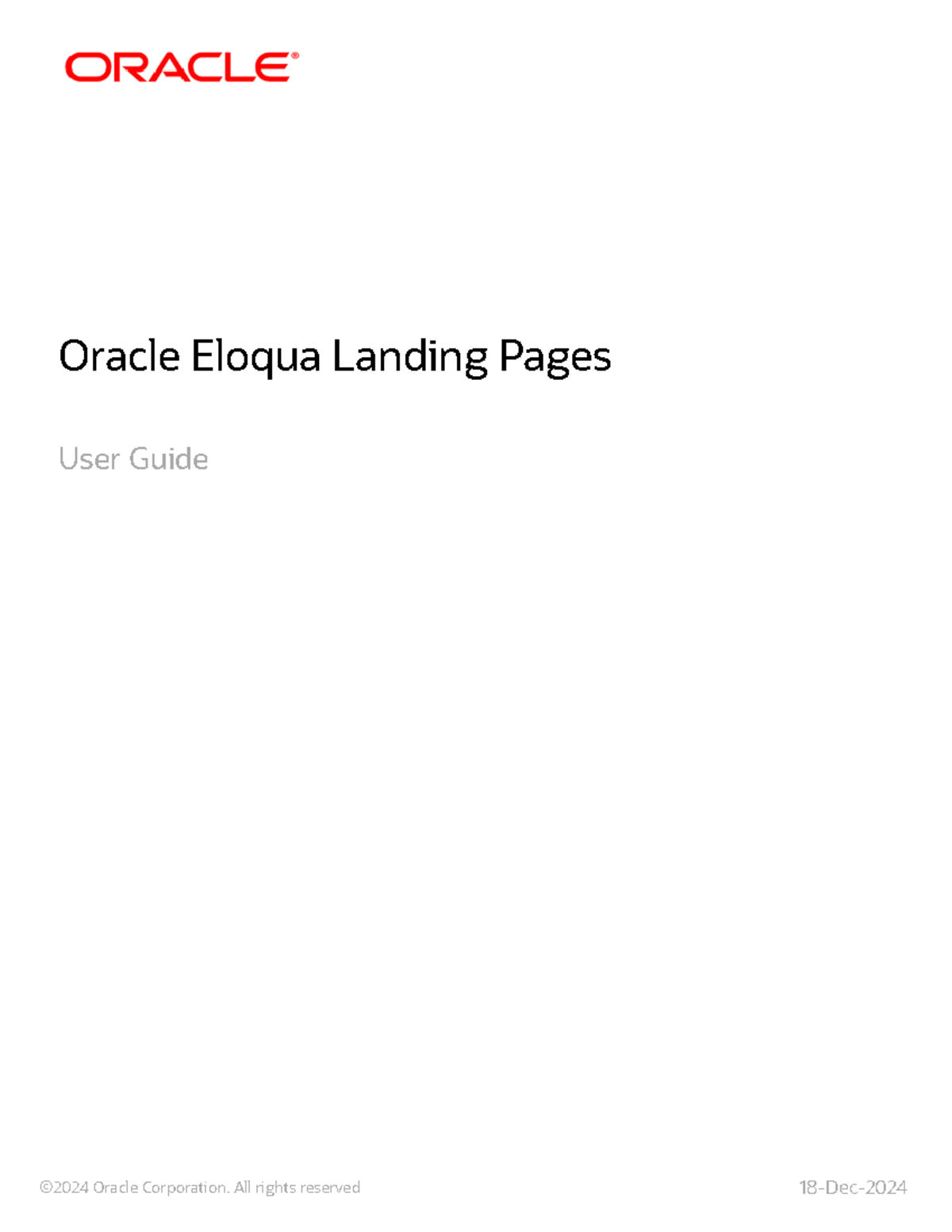 Oracle Eloqua Landing Pages User Guide - Oracle Eloqua Landing Pages ...