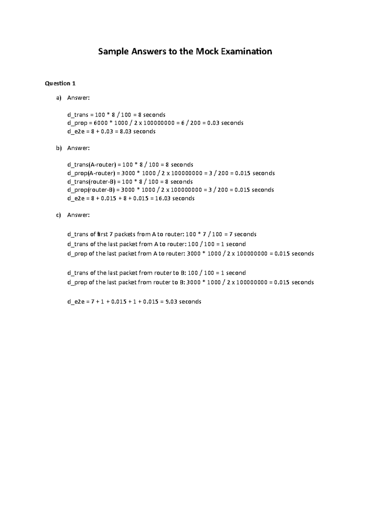 Mock Final Exam Solutions for CS2204 - Studocu