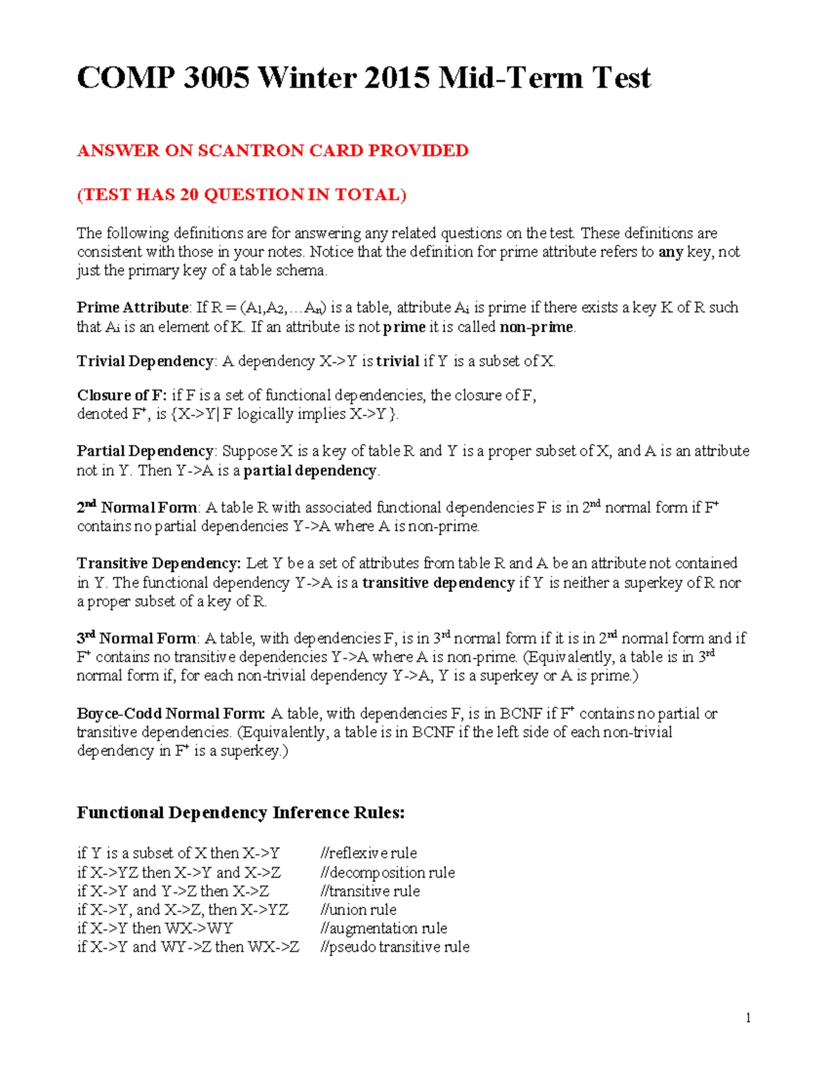 COMP 3000 - Winter 2023 Tutorial 4 Answers and Explanations - Studocu
