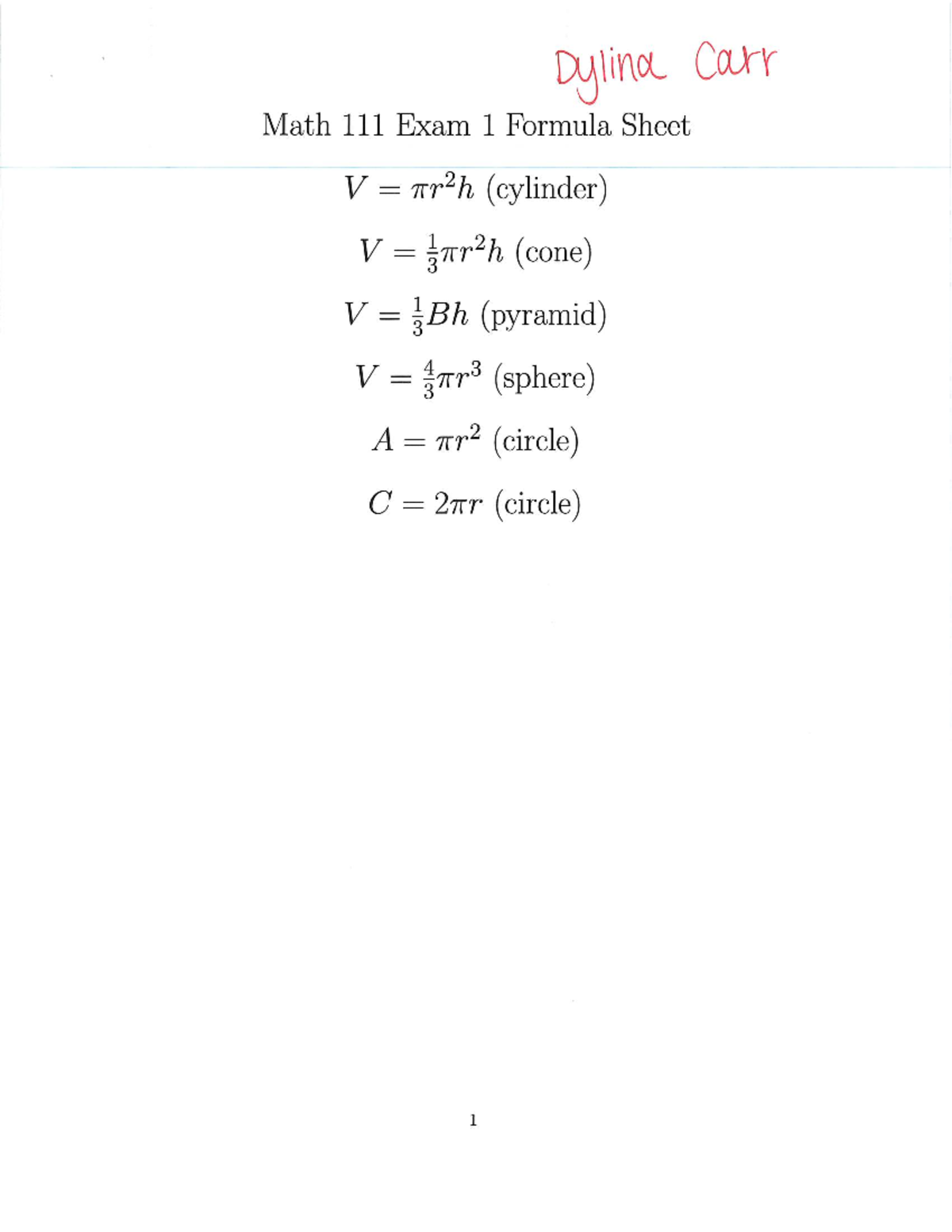 Math 111 Final Exam 2025: Essential Formulas and Problem Solving Guide ...