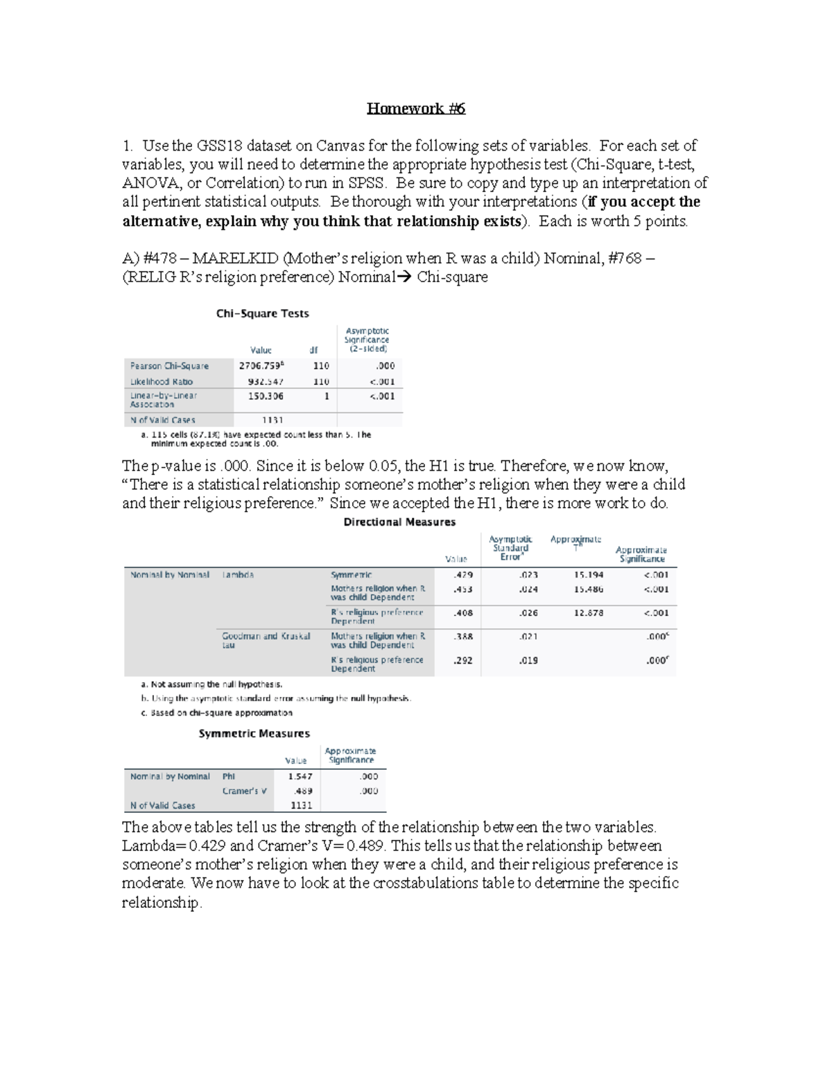 CJ Statistics Homework #6 - Hypothesis Testing Analysis - Spring 2021 ...