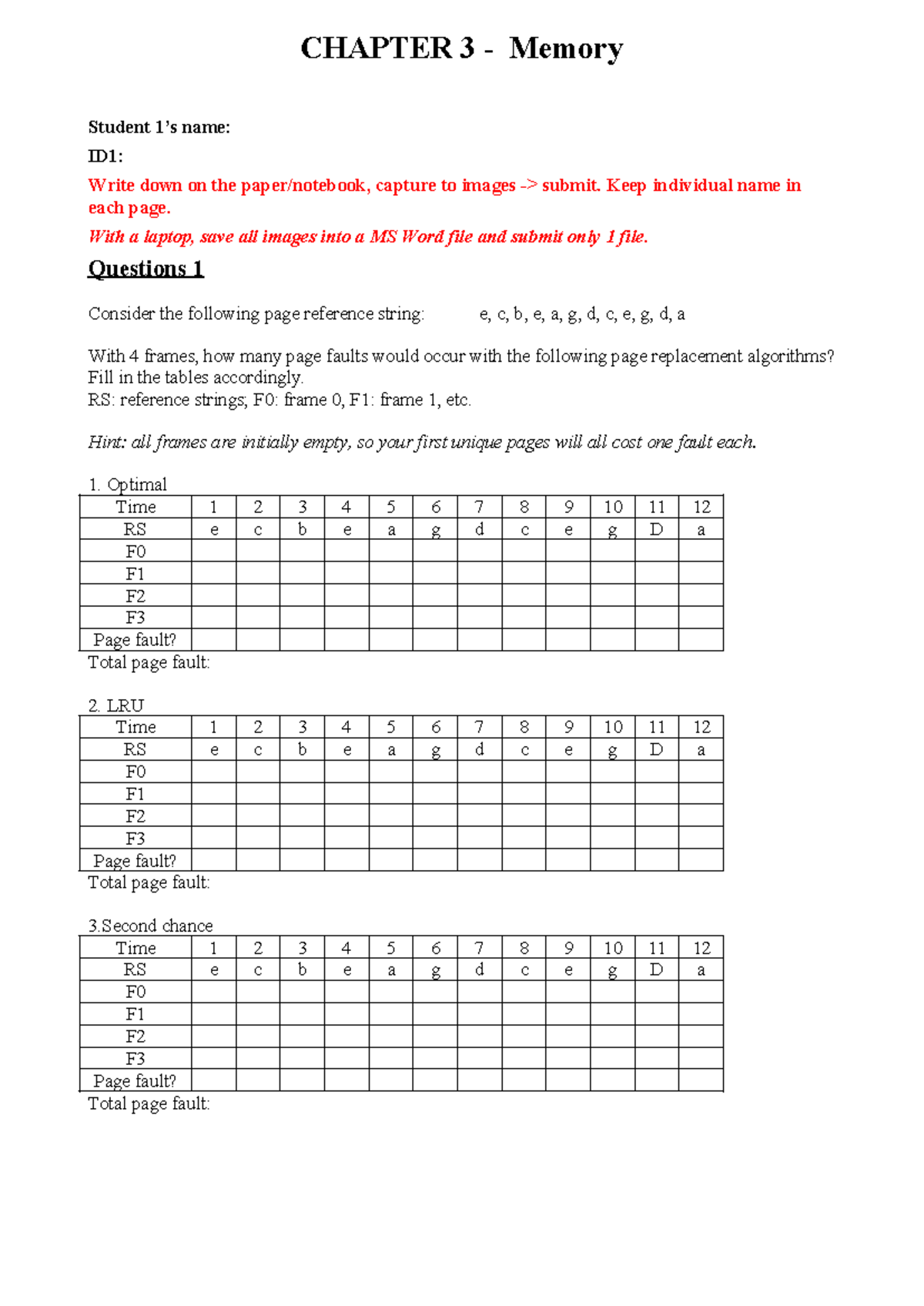 LAB3.2-Memory Page replacement - individual - CHAPTER 3 - Memory ...