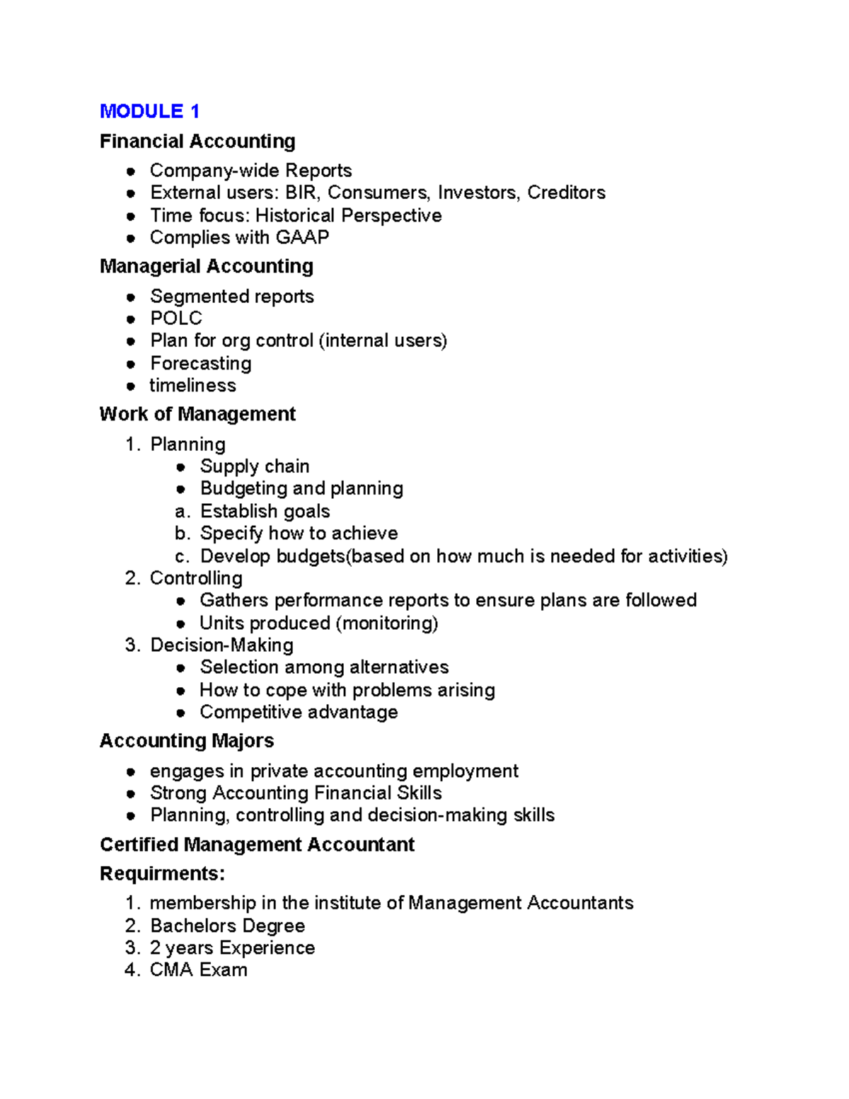 ACCBUS 1 - Financial Accounting & Costing Concepts Notes - Studocu