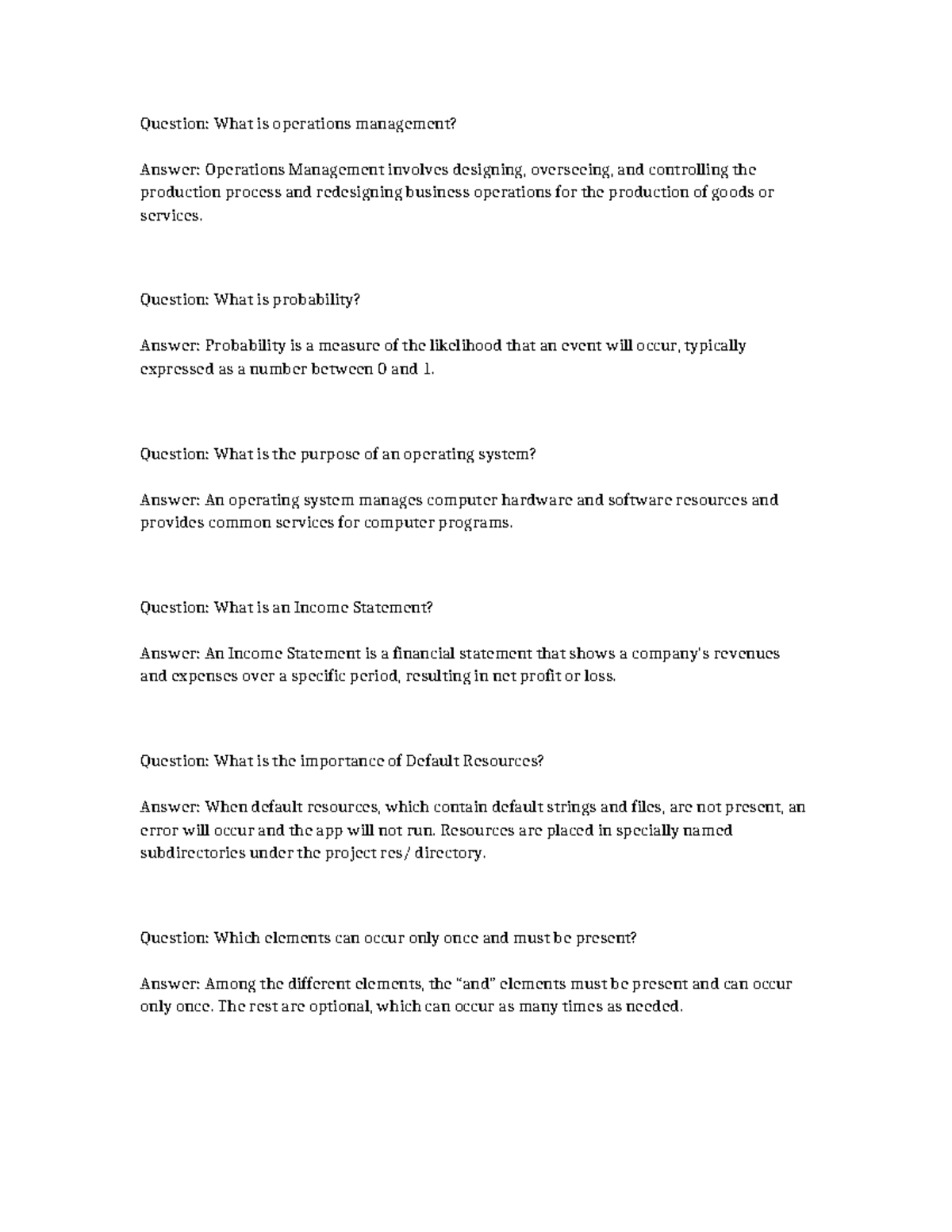 OM 101: Key Concepts in Operations Management & Financial Statements ...