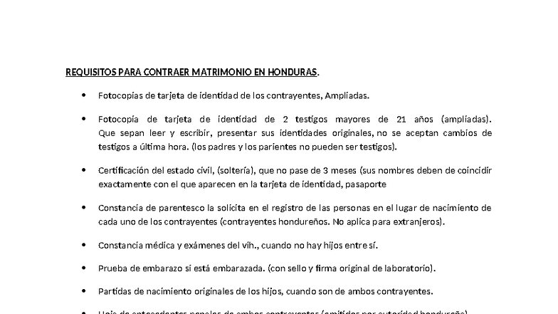 Requisitos Matrimonio Nacionales Y Extranjeros - REQUISITOS PARA ...