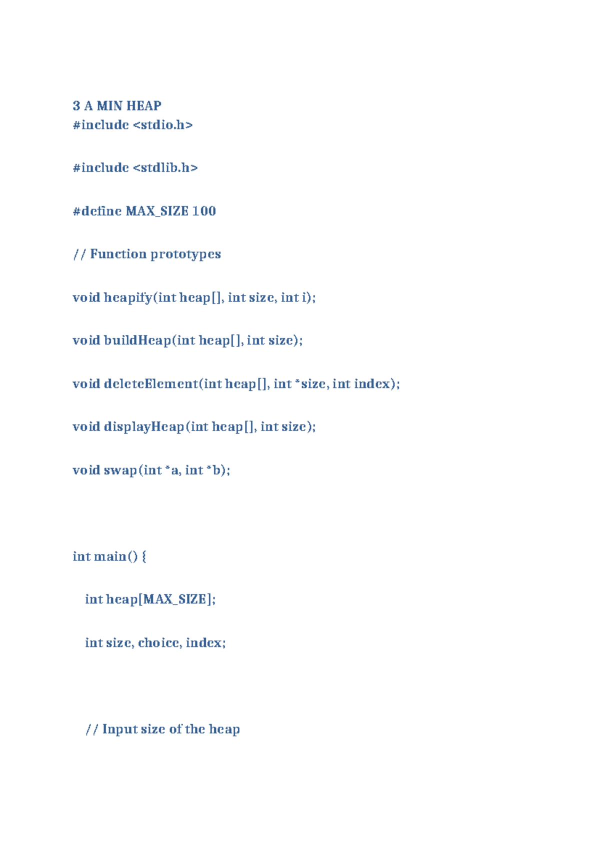 ADSA 3 A Min & Max Heap Implementation and Explanation Notes - Studocu