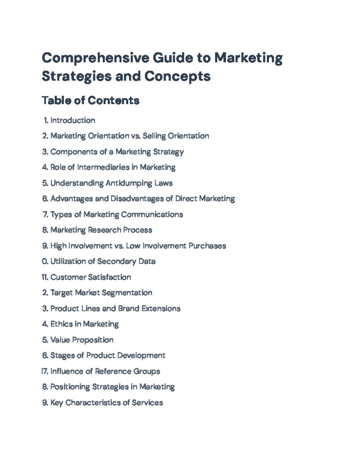 Comprehensive Marketing Strategies Guide (Course Code: XYZ123 ...