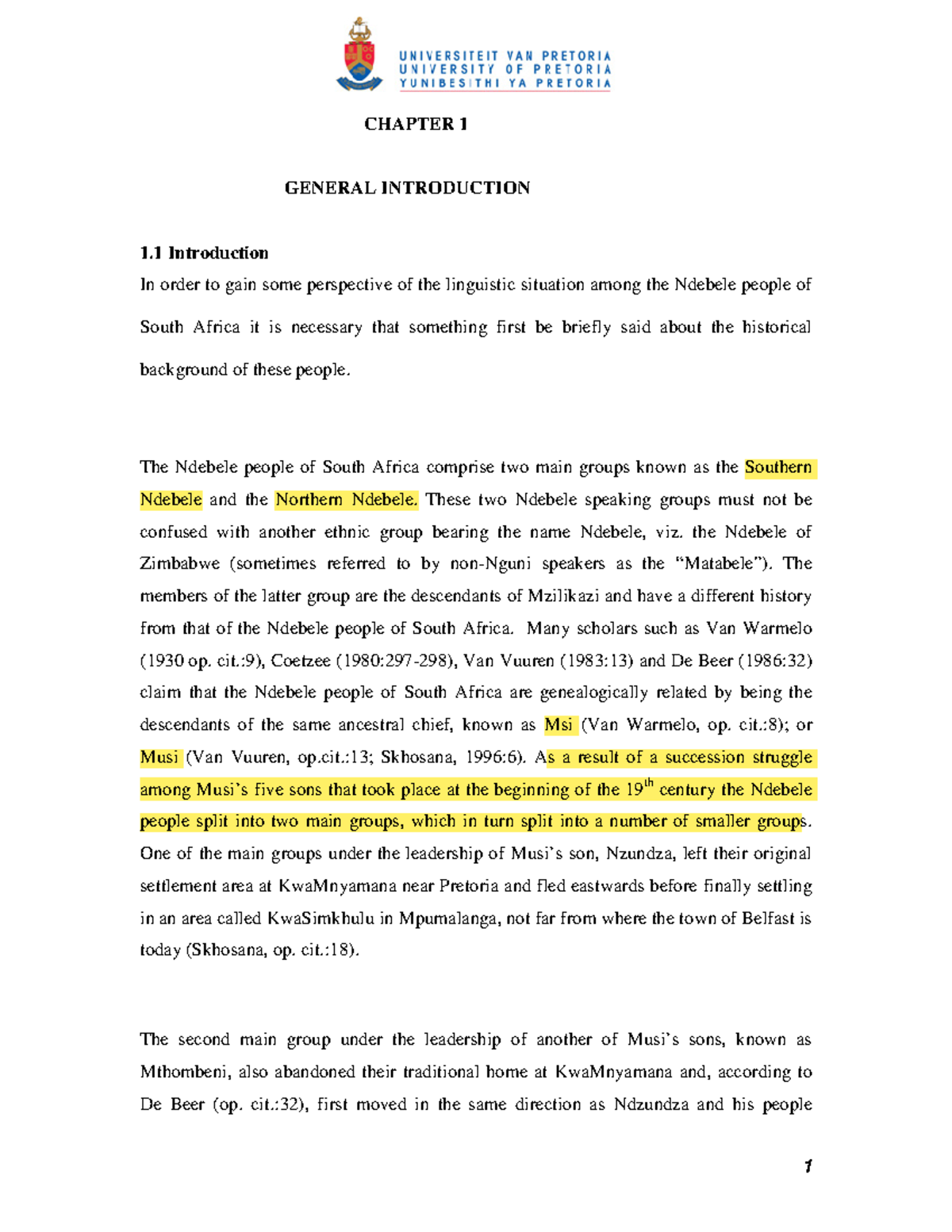Linguistic Comparison of Southern and Northern Ndebele (LNG402) - Studocu