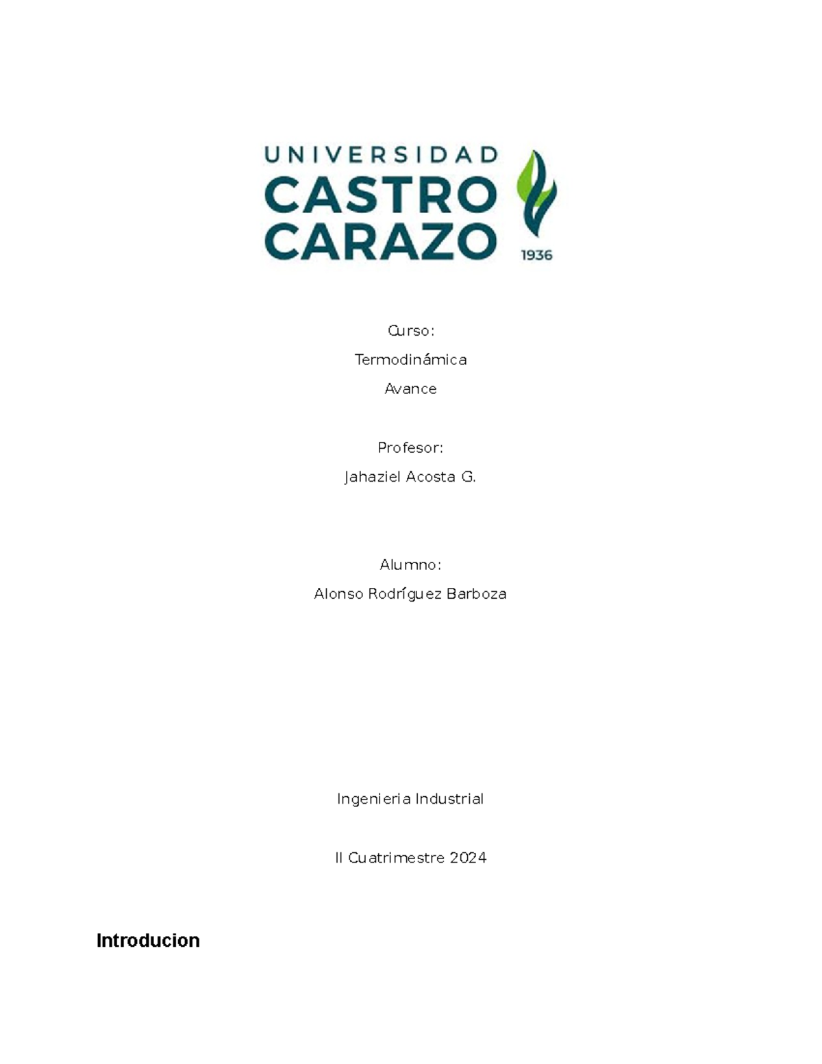 Proyecto Final de Termodinámica - II Cuatrimestre 2024 - Studocu