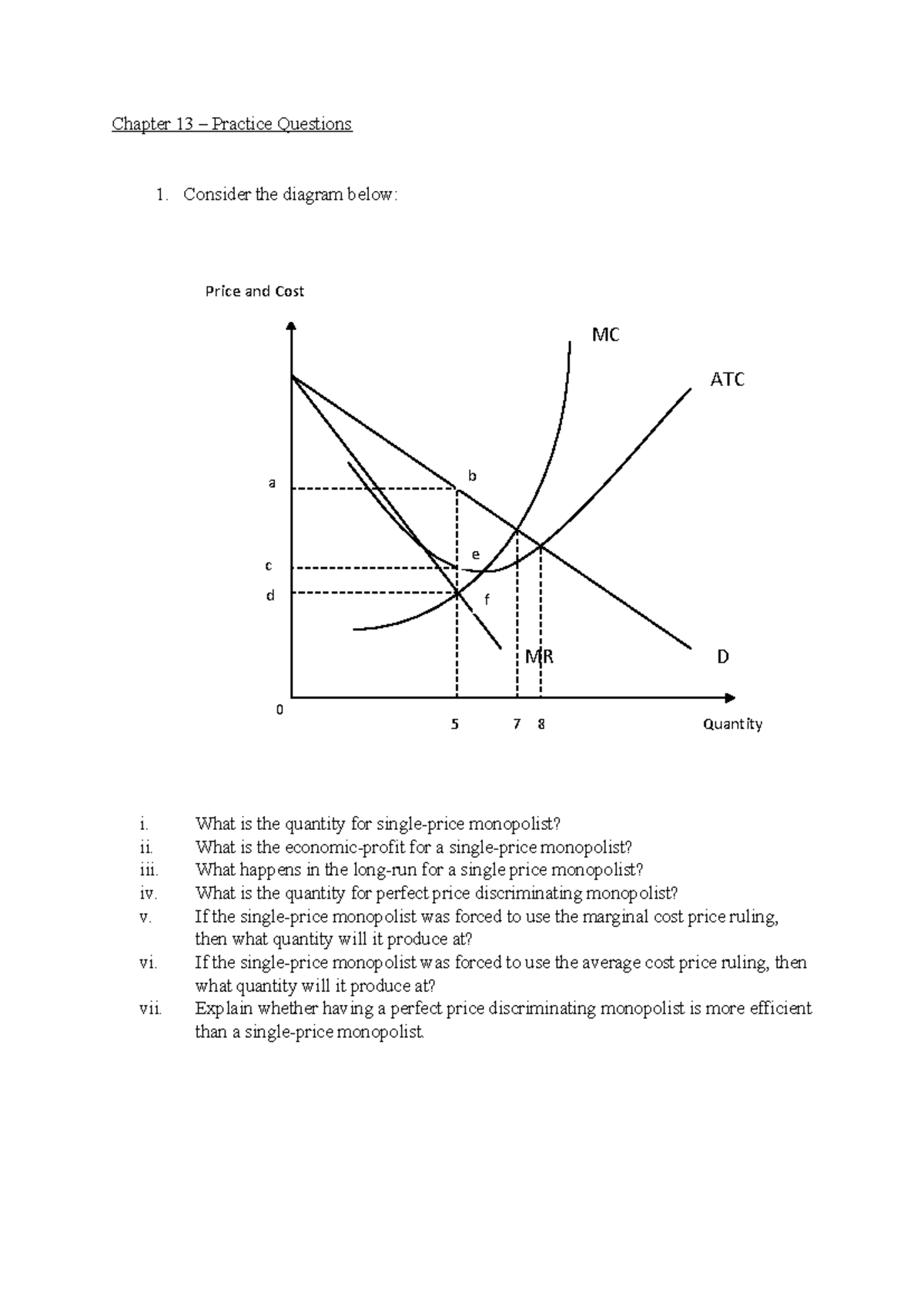 Eco 101 - Chapter 13 Practice Questions on Monopoly Analysis - Studocu