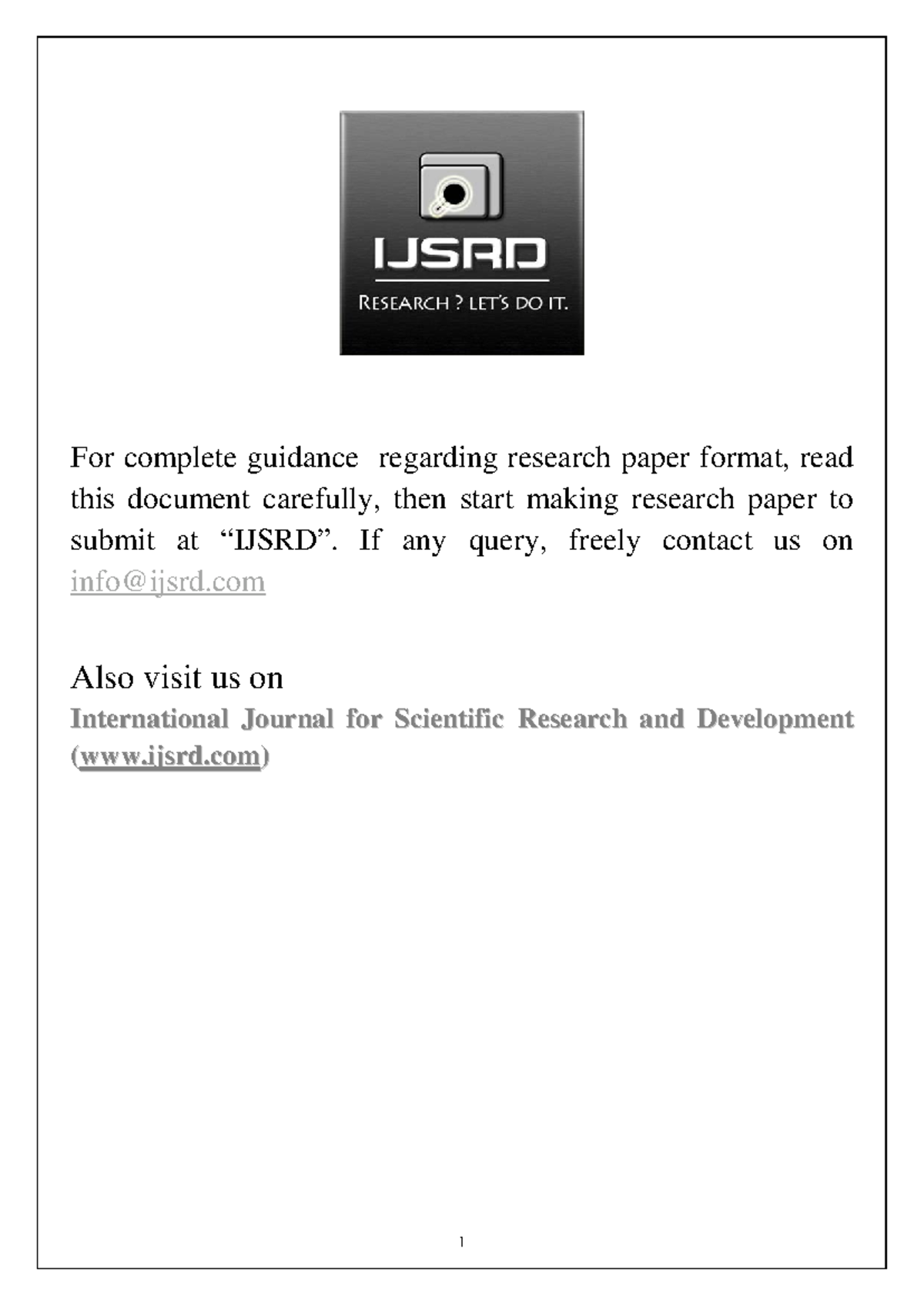 Paper Format - important material - For complete guidance regarding ...