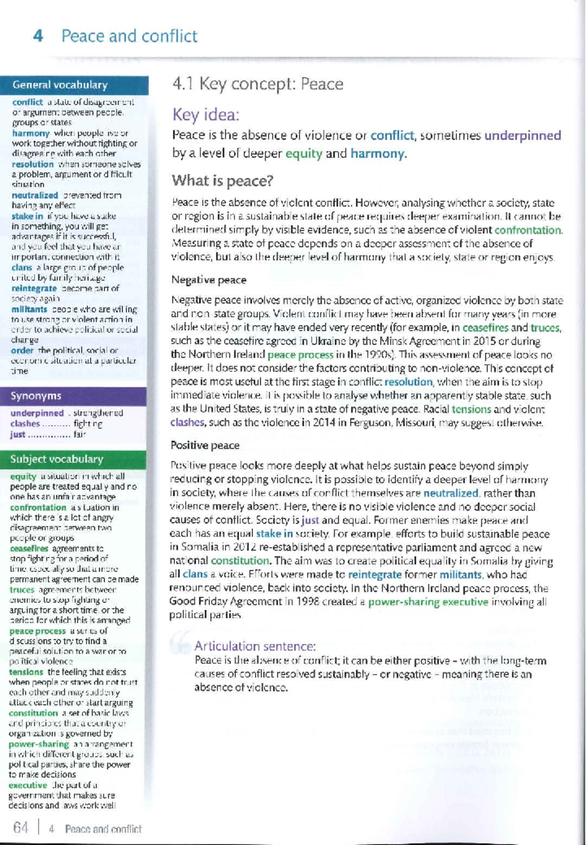 4.1 Key Concepts in Peace and Conflict Vocabulary: Understanding Terms ...