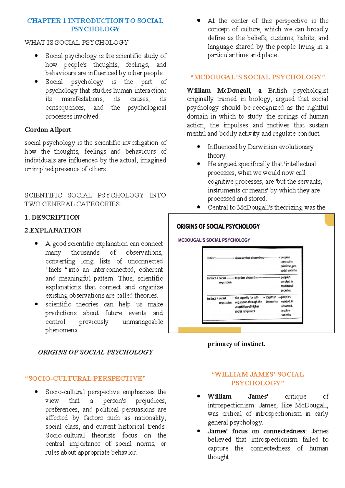 PSCH 101: Lecture Notes on Introduction to Social Psychology - Studocu