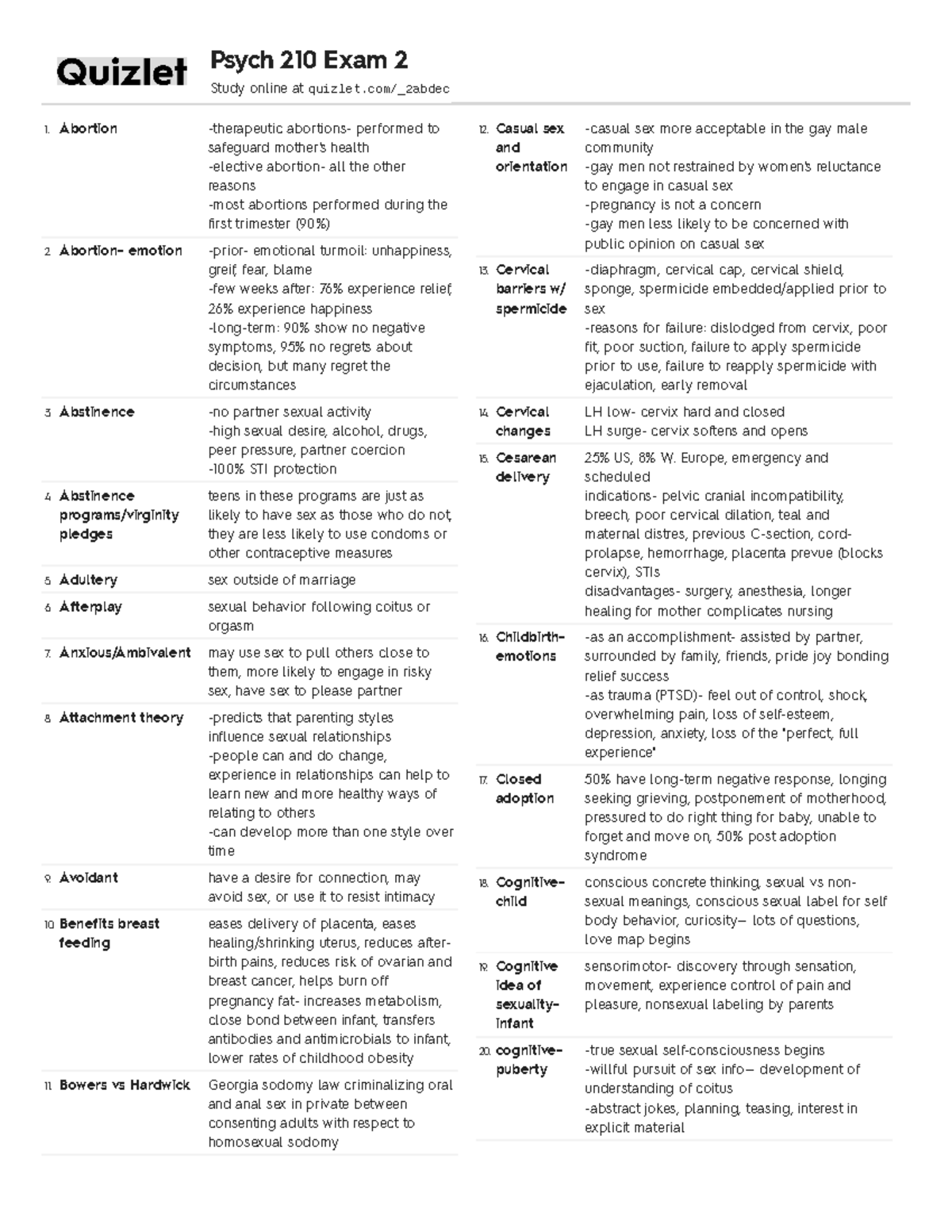 Psych 210 Exam 2 - Comprehensive Study Guide for Success - Studocu