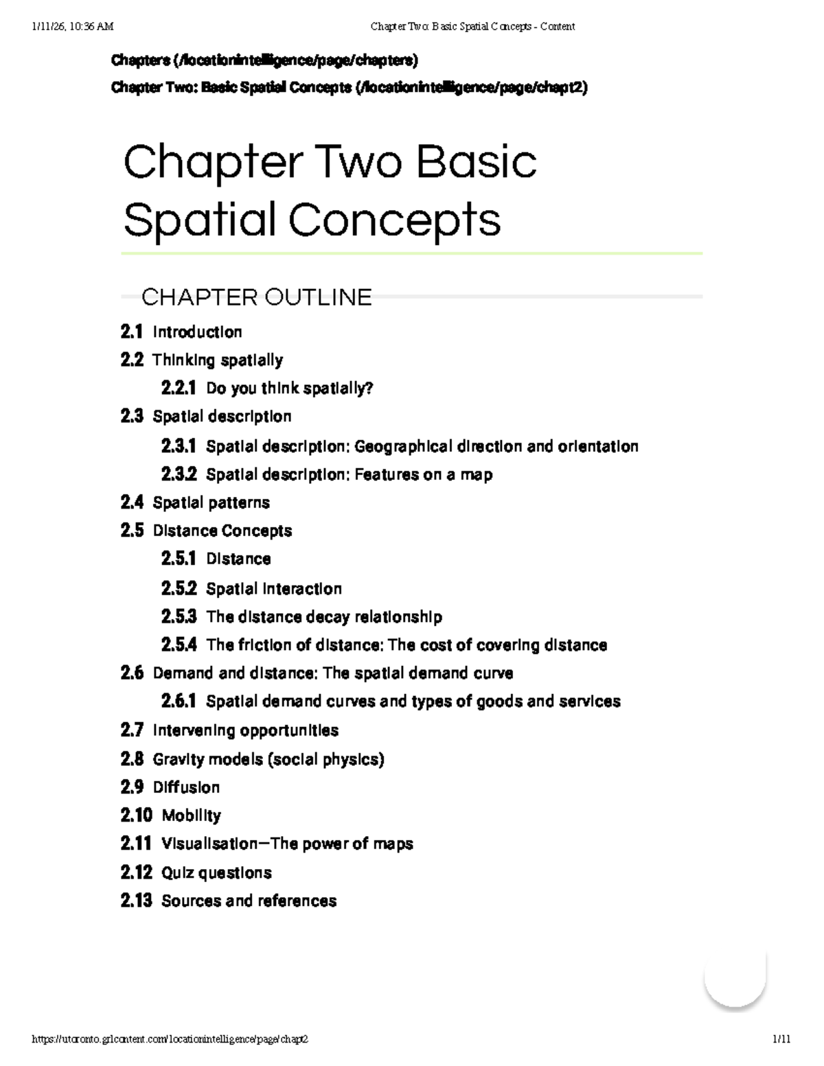 Chapter 2: Basic Spatial Concepts Overview and Key Insights - Studocu