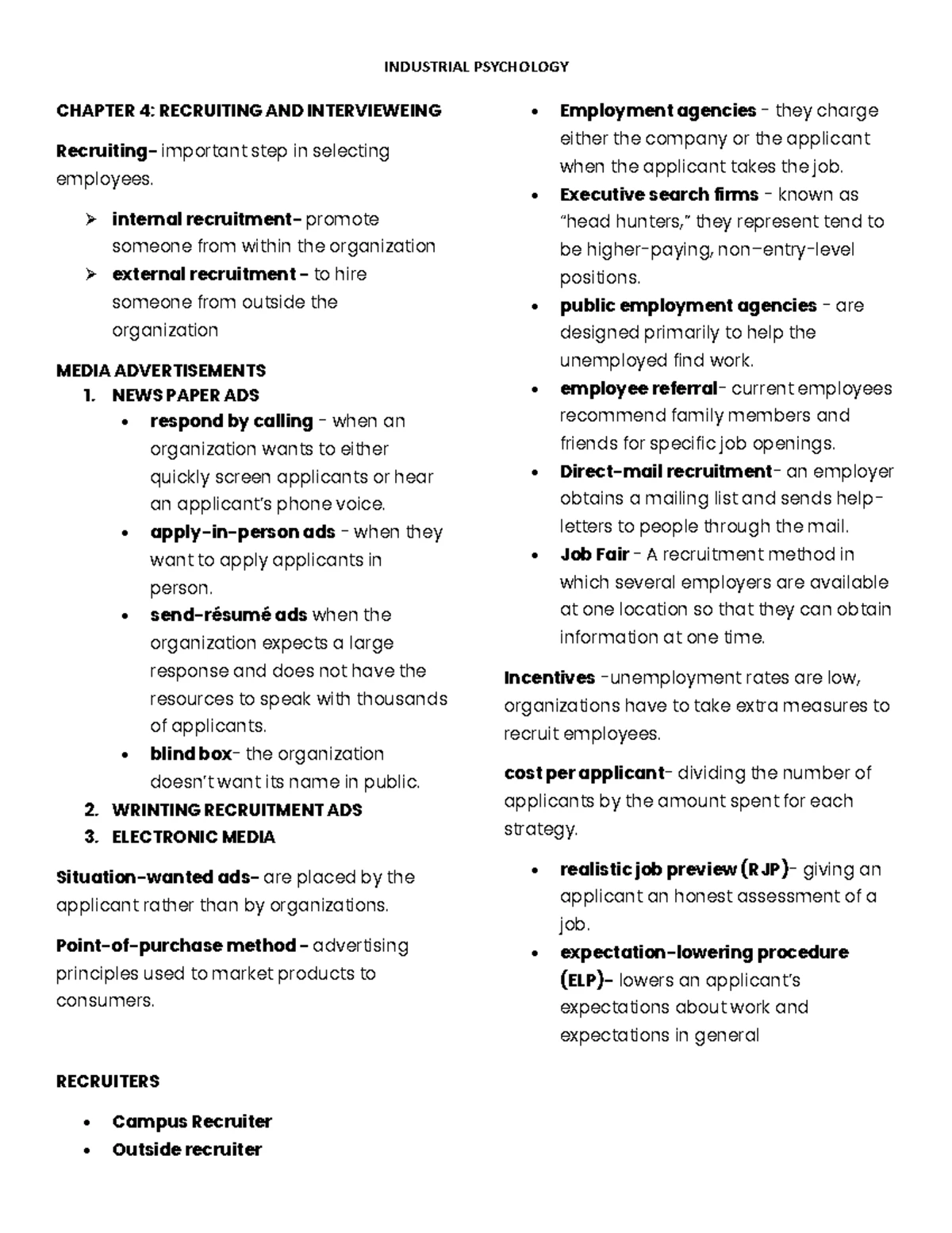 PSY 113 - Midterm Lecture Notes on Reliability and Validity Concepts ...