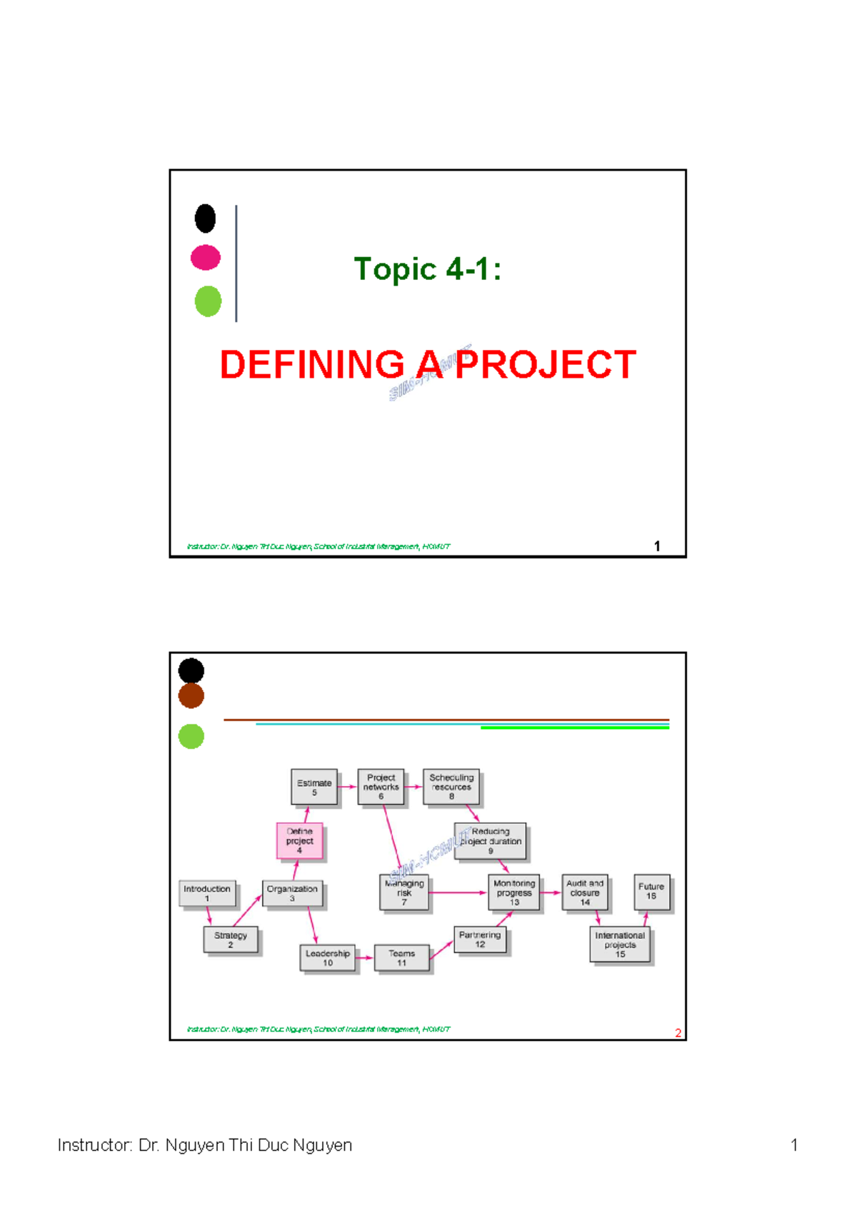 Topic 4-1: Defining a Project - Steps and Key Concepts (ISB) - Studocu