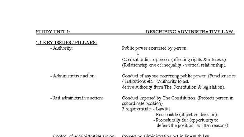 ADL2601-1-Final Exam Study Notes on Administrative Law - Studocu