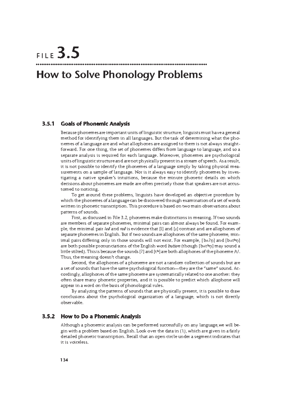 Phonemic analysis Laanguage Files - 134 F I L E 3. How to Solve ...