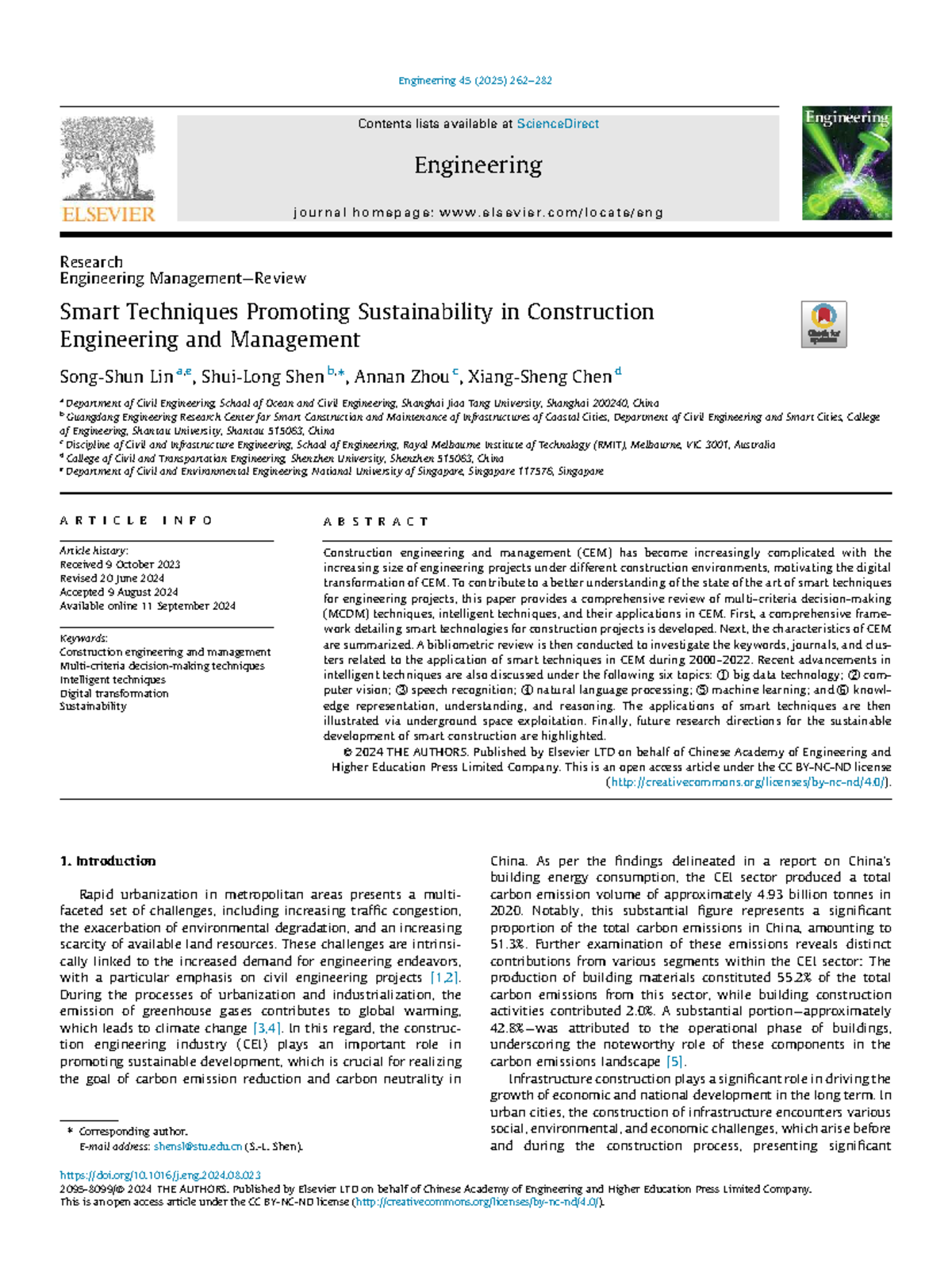 Engineering 45 (2025) Review of Smart Techniques for Sustainable CEM ...
