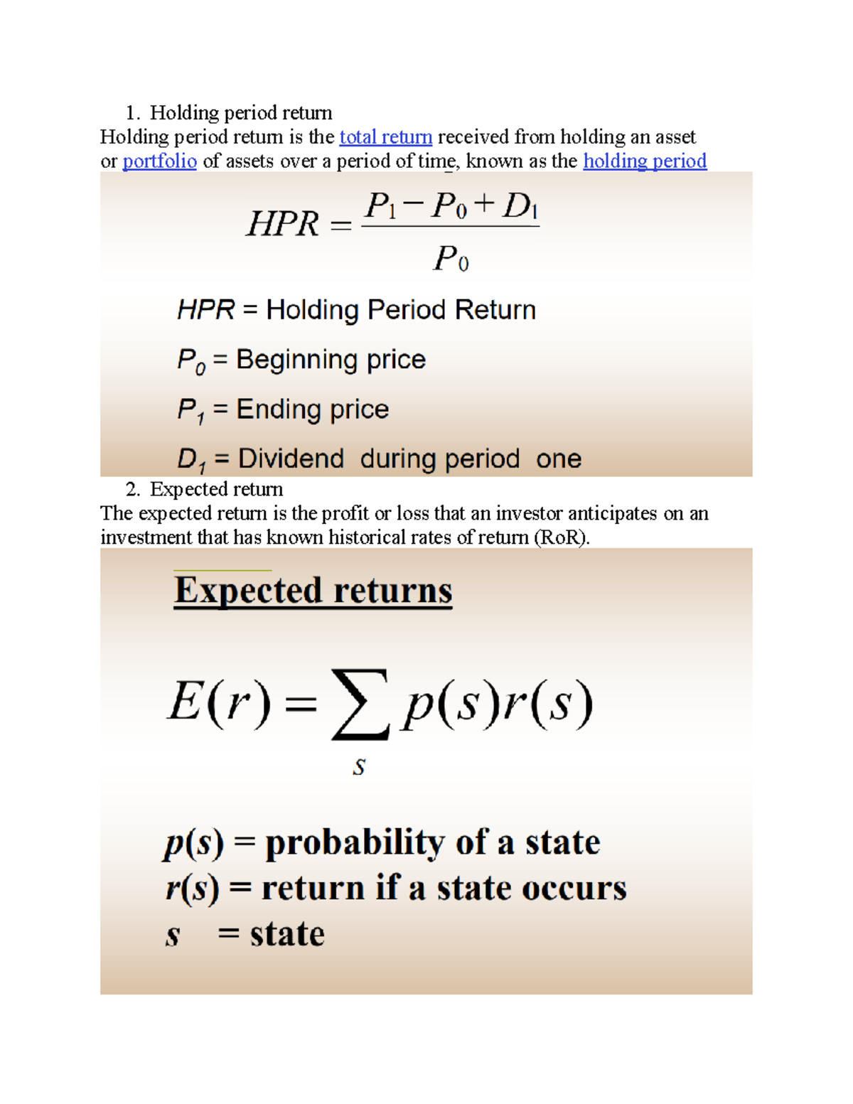 Discuss 2 - dasdasd - Holding period return Holding period return is ...