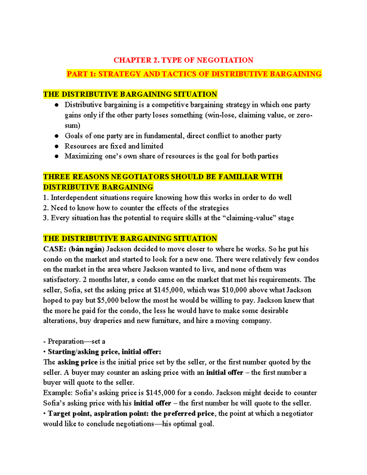 sum của ne chương 2 nè - CHAPTER 2. TYPE OF NEGOTIATION PART 1 ...