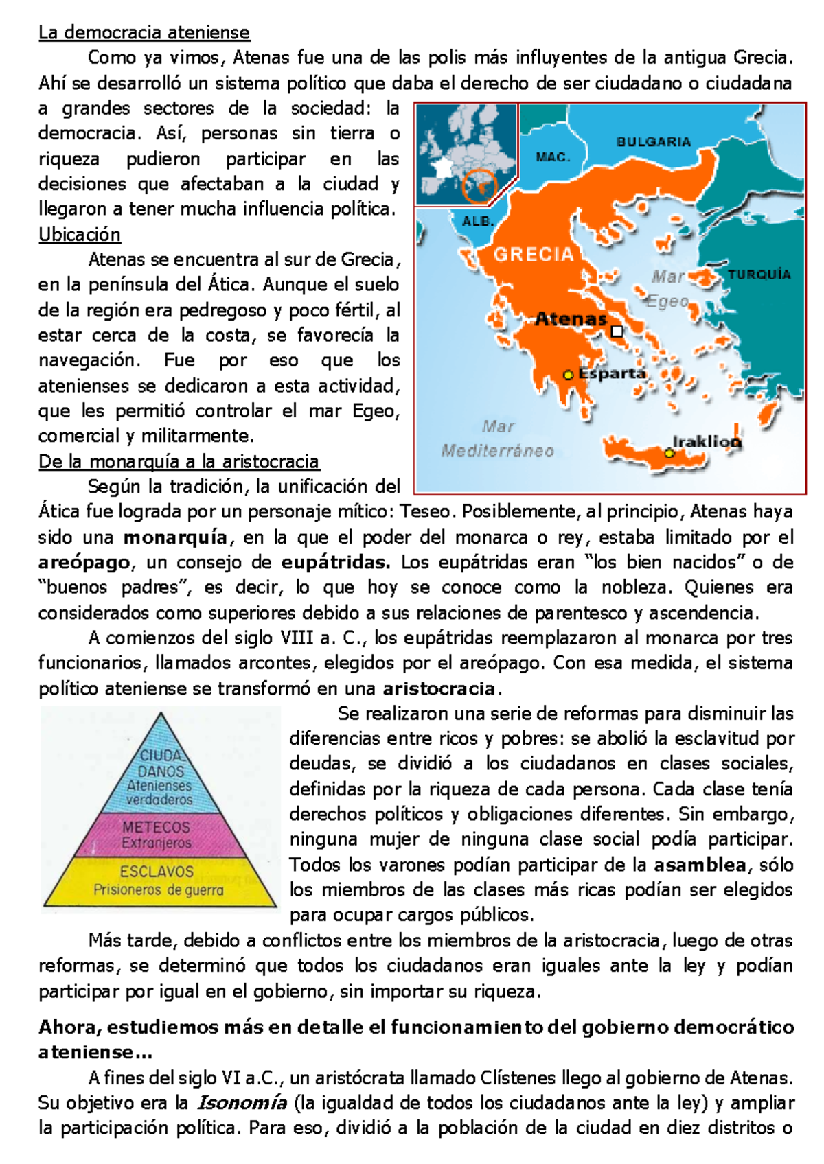 La democracia ateniense: Evolución y Reformas Políticas - Studocu