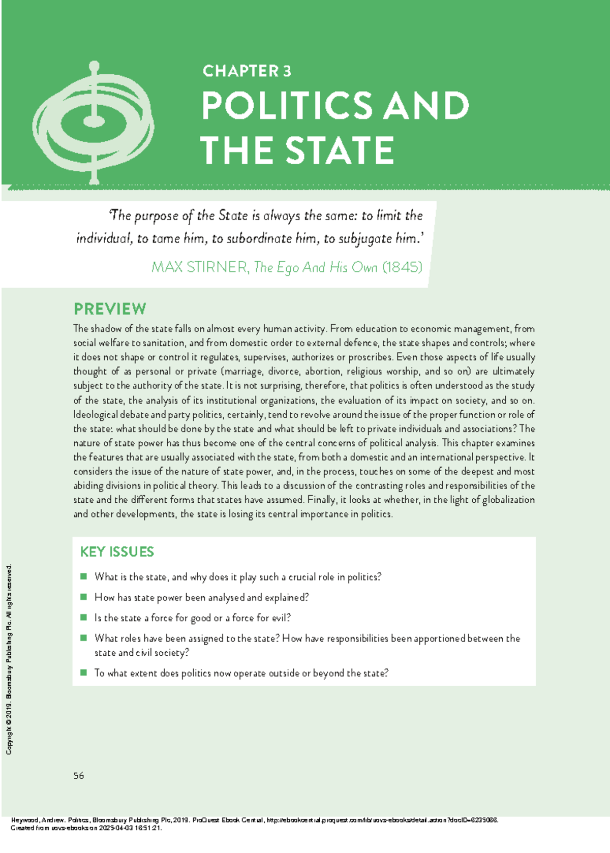 Politics - ( Chapter 3 Politics AND THE State) - 56 ChaPTER 3 POlITICs ...