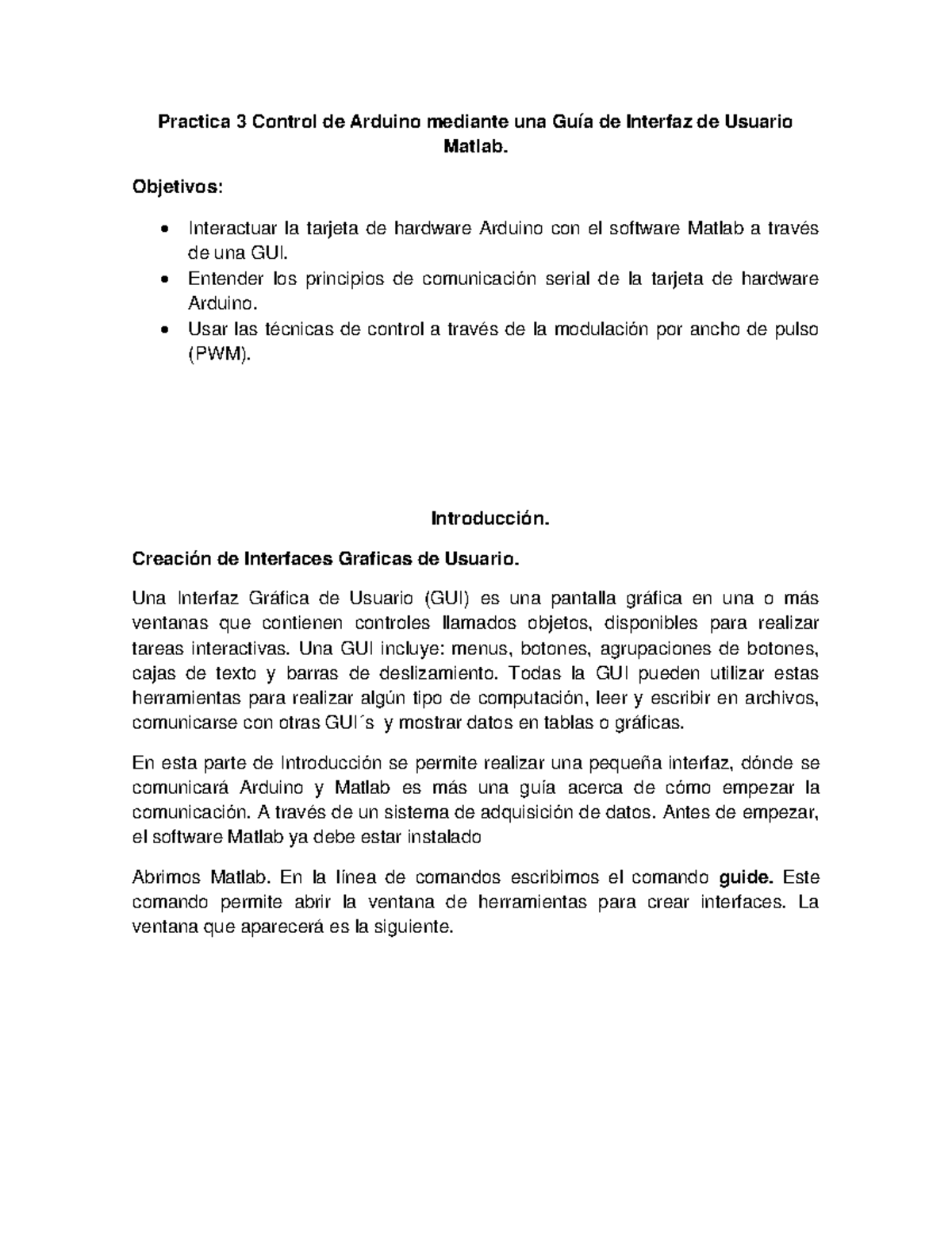 Tutorial para la conexion arduino y matl - Practica 3 Control de ...