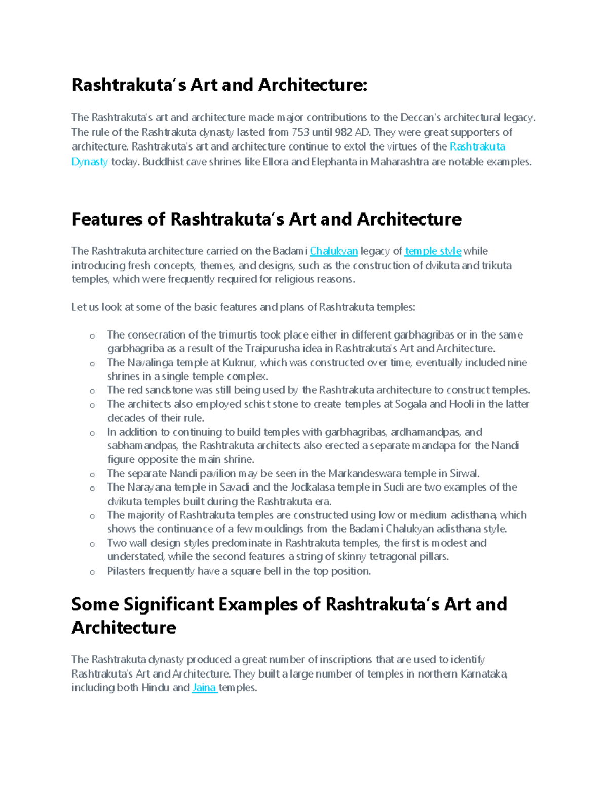 Rashtrakuta Art & Architecture: Insights for UGC NET History Exam - Studocu