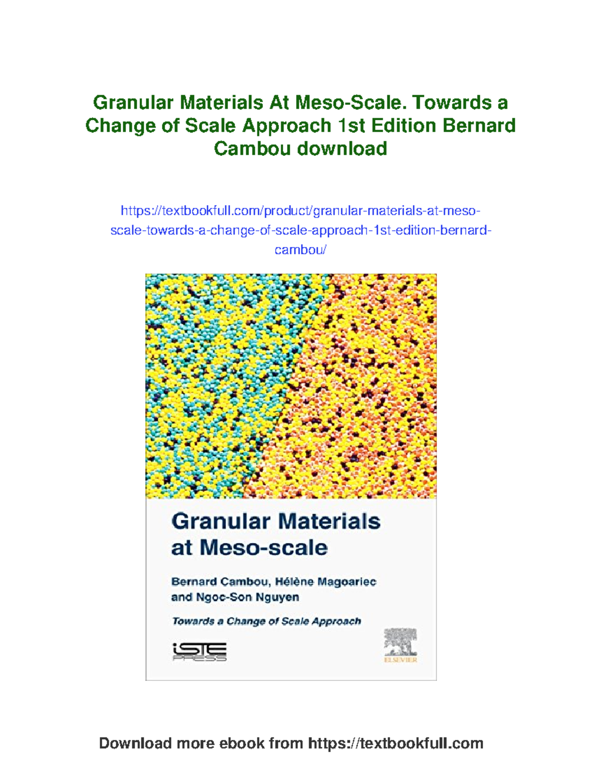 Granular Materials: A Change of Scale Approach - 1st Edition Insights ...