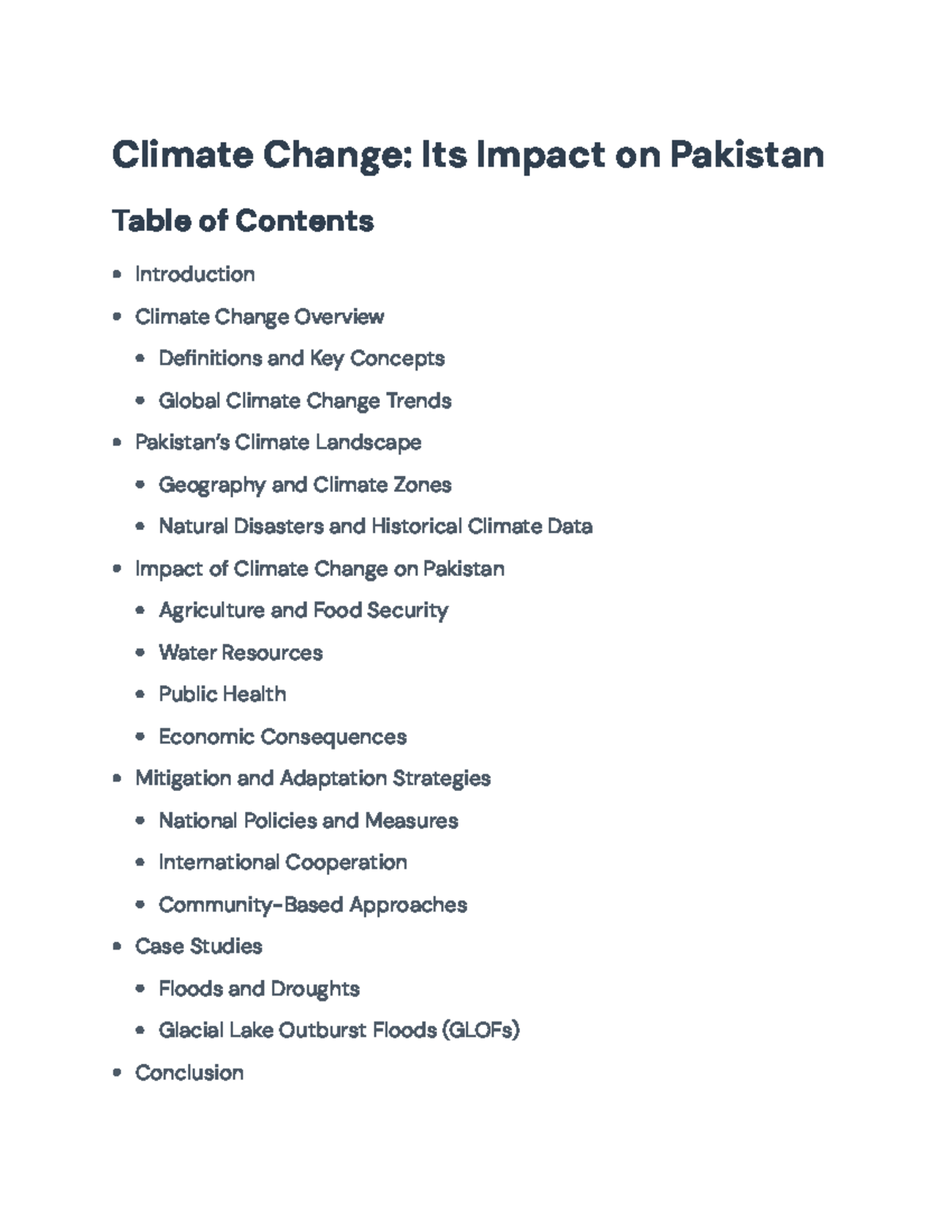 Impact of Climate Change on Pakistan: Key Challenges and Strategies ...